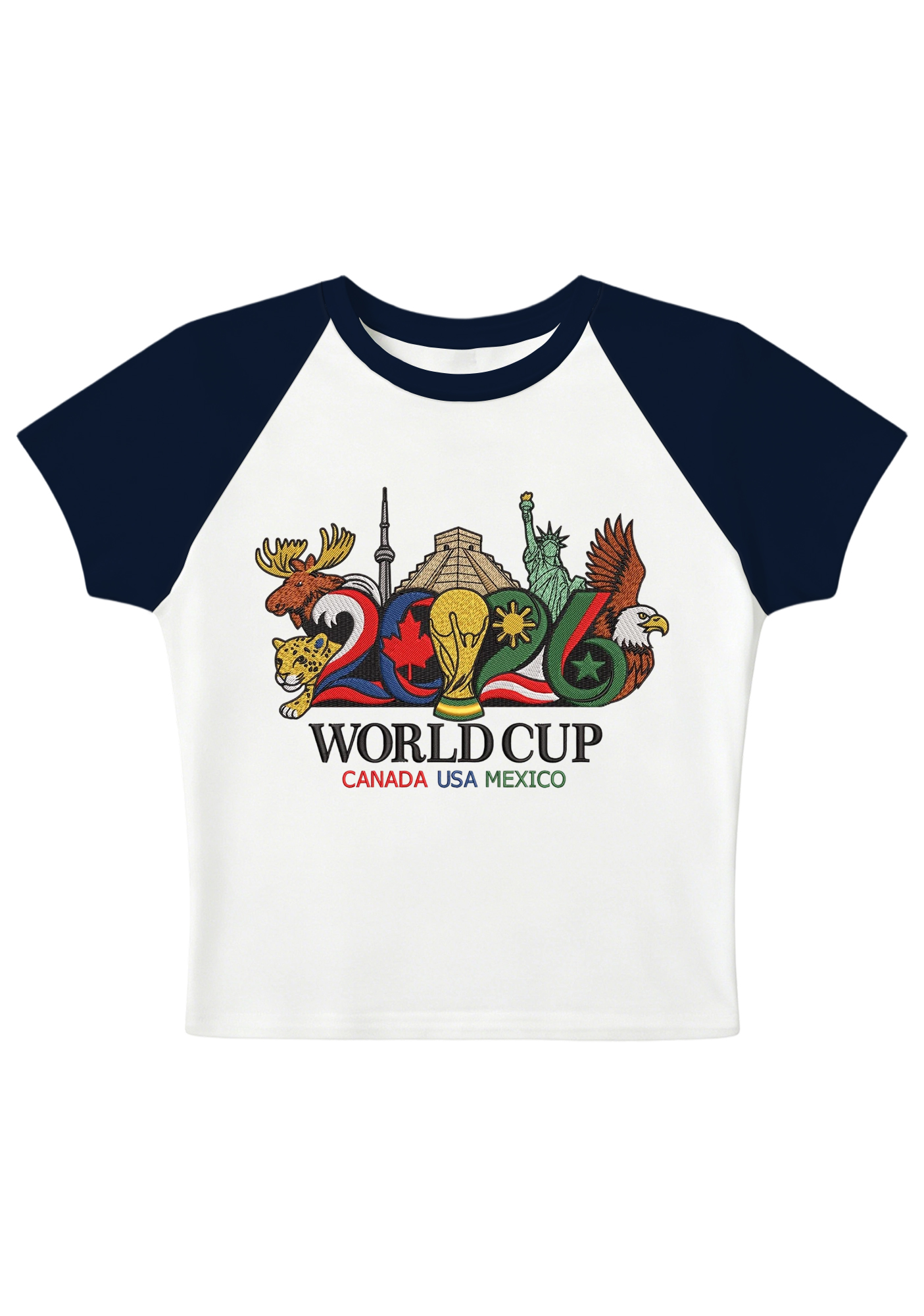 2026 USA Canada Mexico Landmark Animal World Cup Y2K Baby Tee