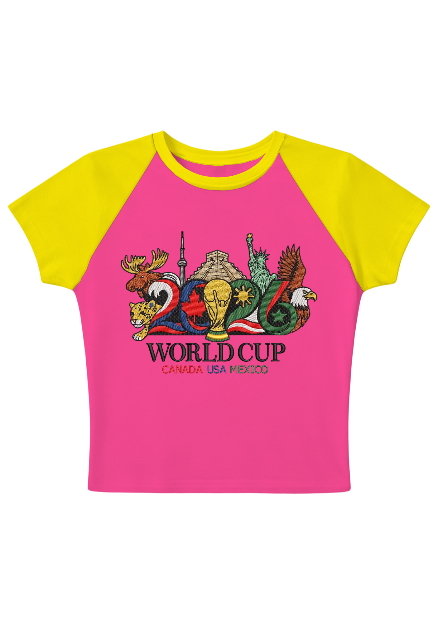 2026 USA Canada Mexico Landmark Animal World Cup Y2K Baby Tee