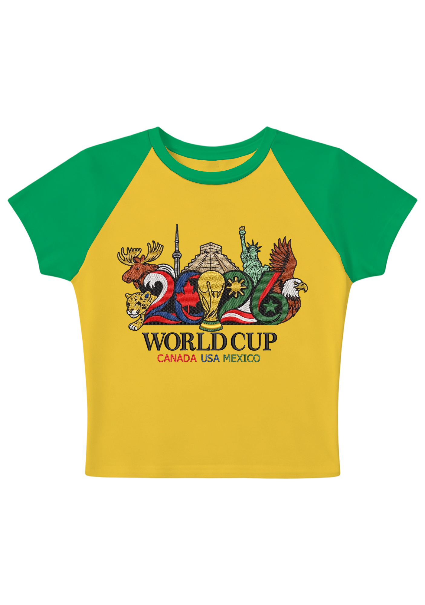 2026 USA Canada Mexico Landmark Animal World Cup Y2K Baby Tee