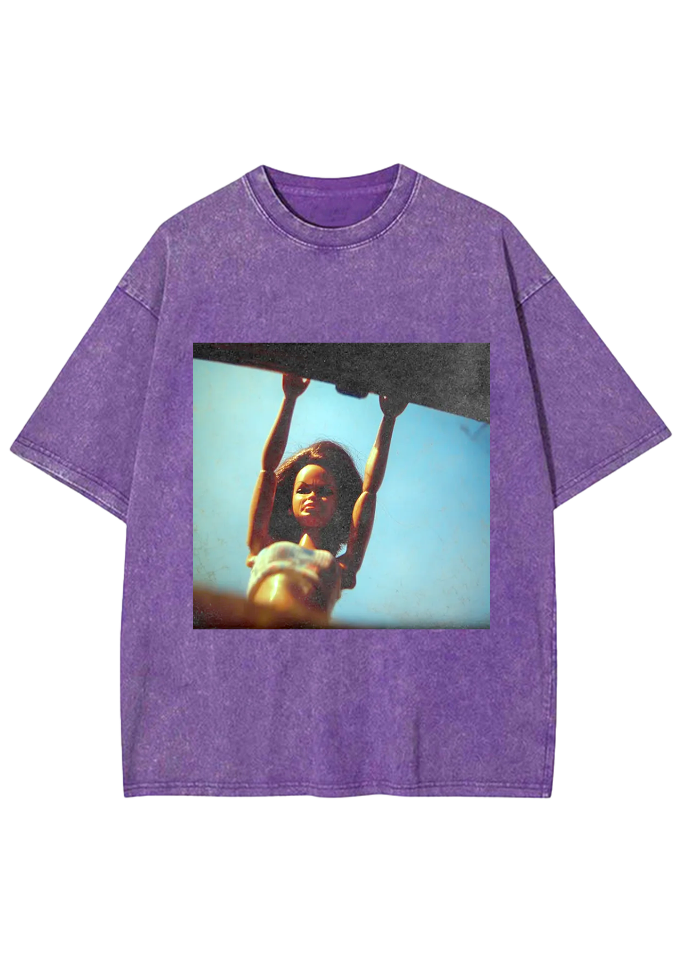 Vintage Retro Hanging Barbie Film Grain Oversized Y2K Washed Tee
