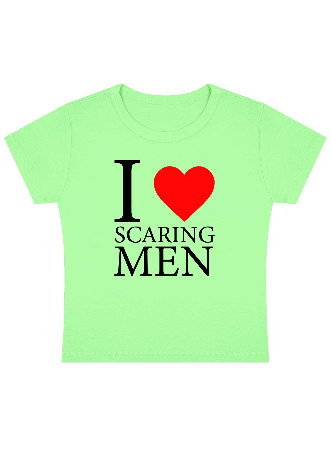 I Love Scaring Men Y2k Baby Tee