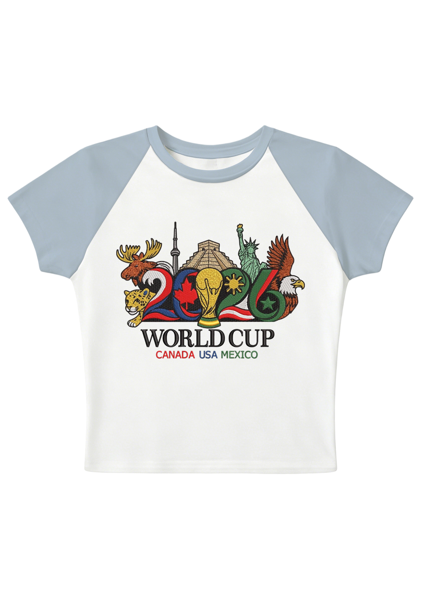 2026 USA Canada Mexico Landmark Animal World Cup Y2K Baby Tee