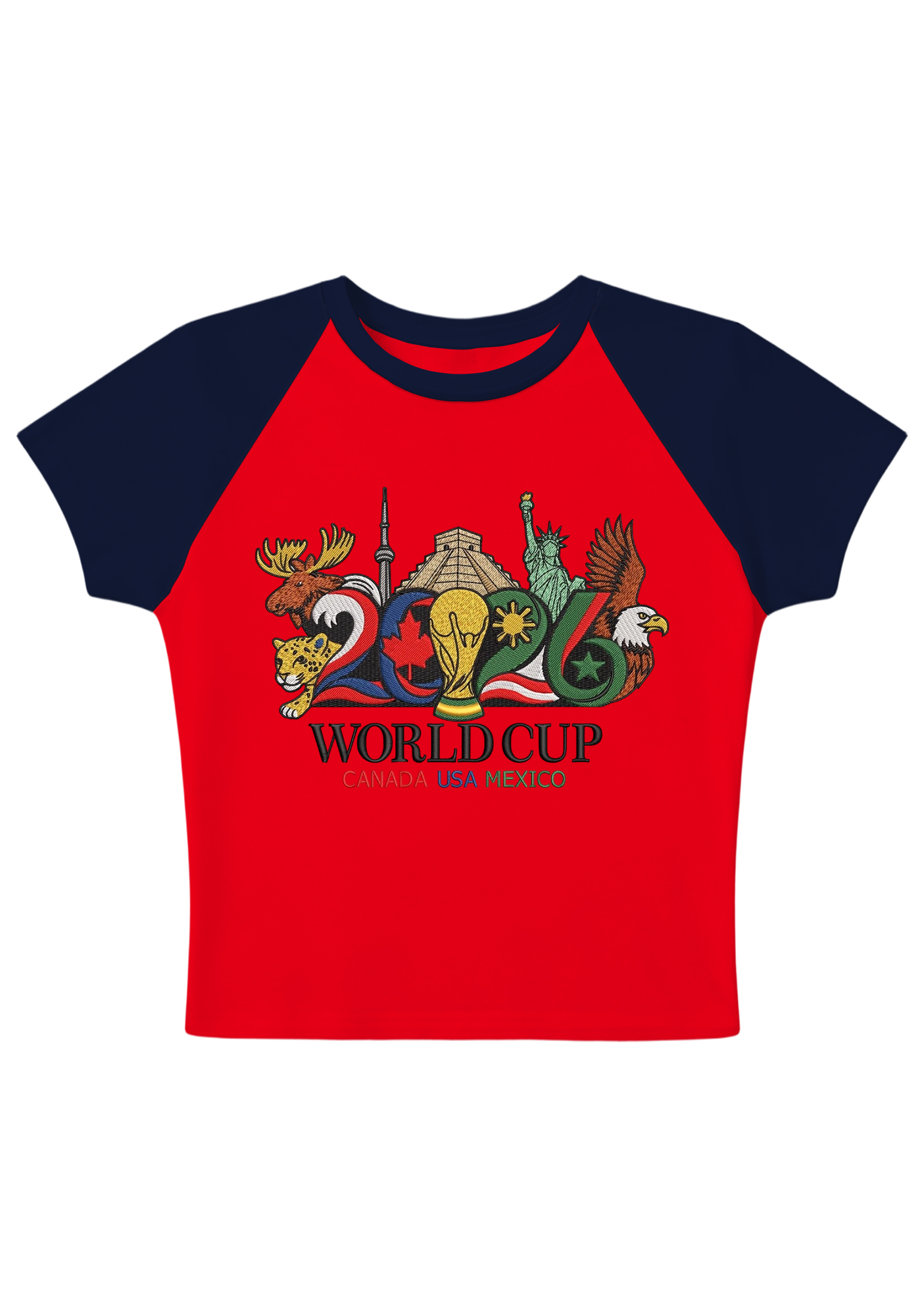 2026 USA Canada Mexico Landmark Animal World Cup Y2K Baby Tee