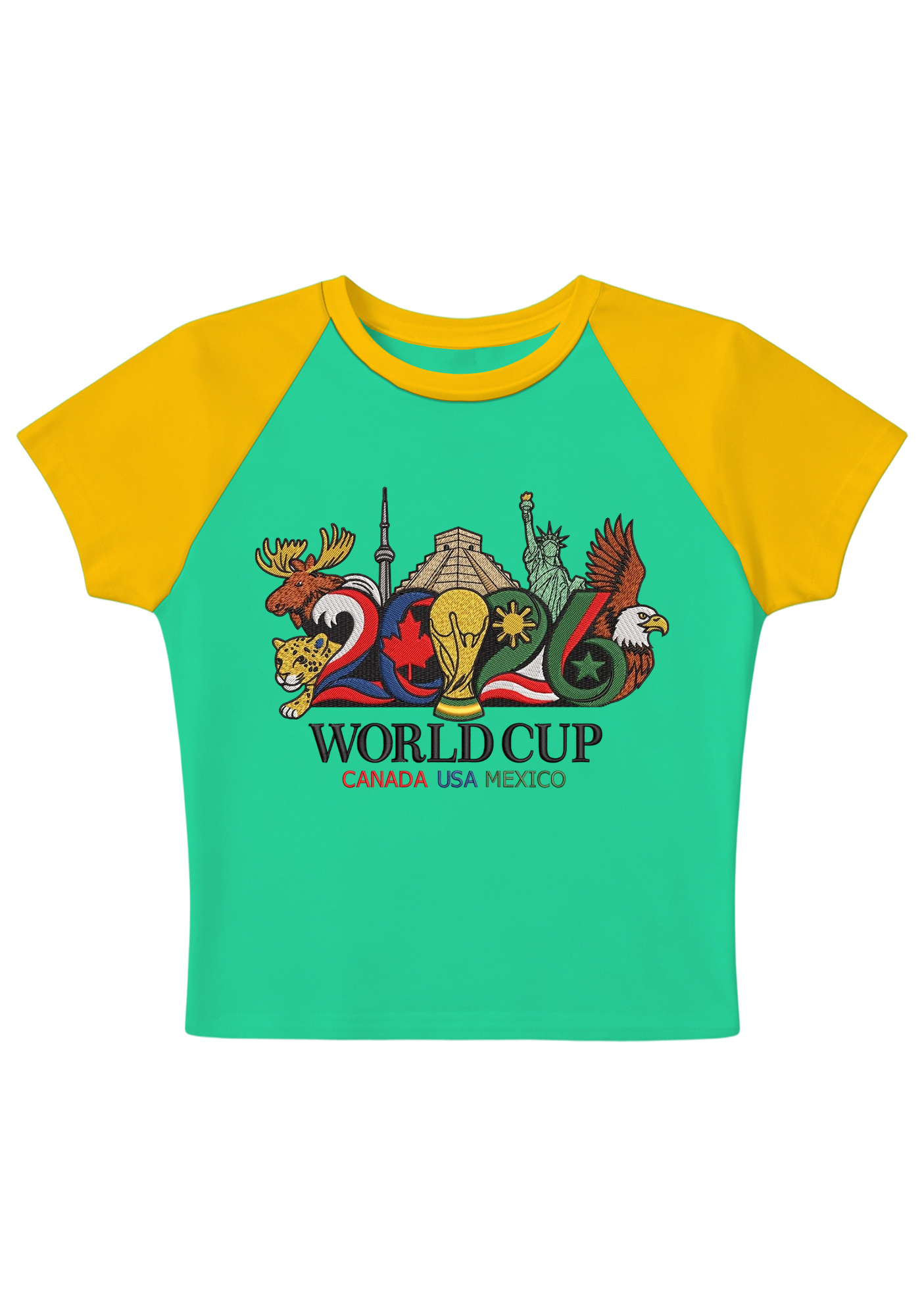 2026 USA Canada Mexico Landmark Animal World Cup Y2K Baby Tee