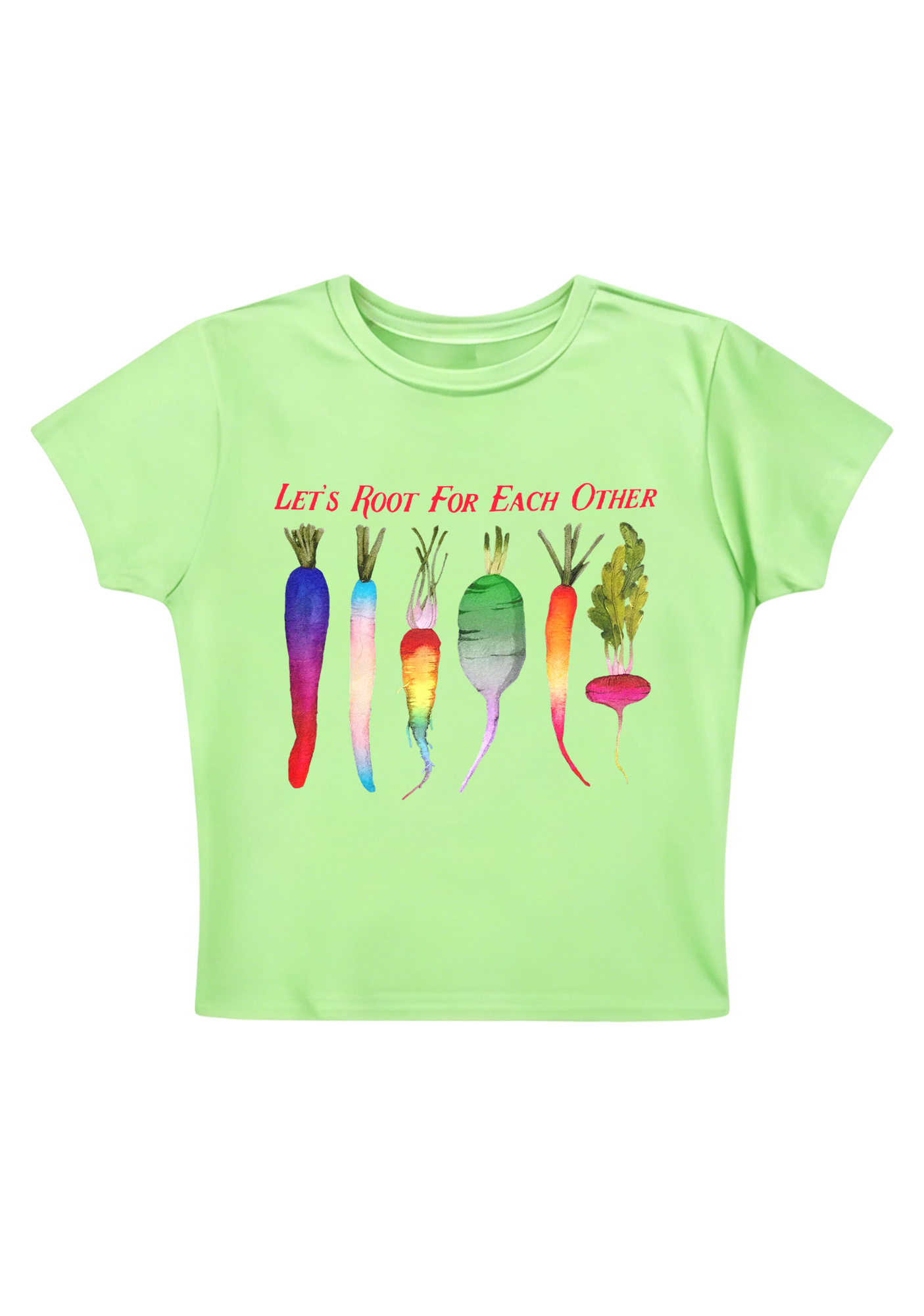 Let's Root For Each Other Y2K Baby Tee