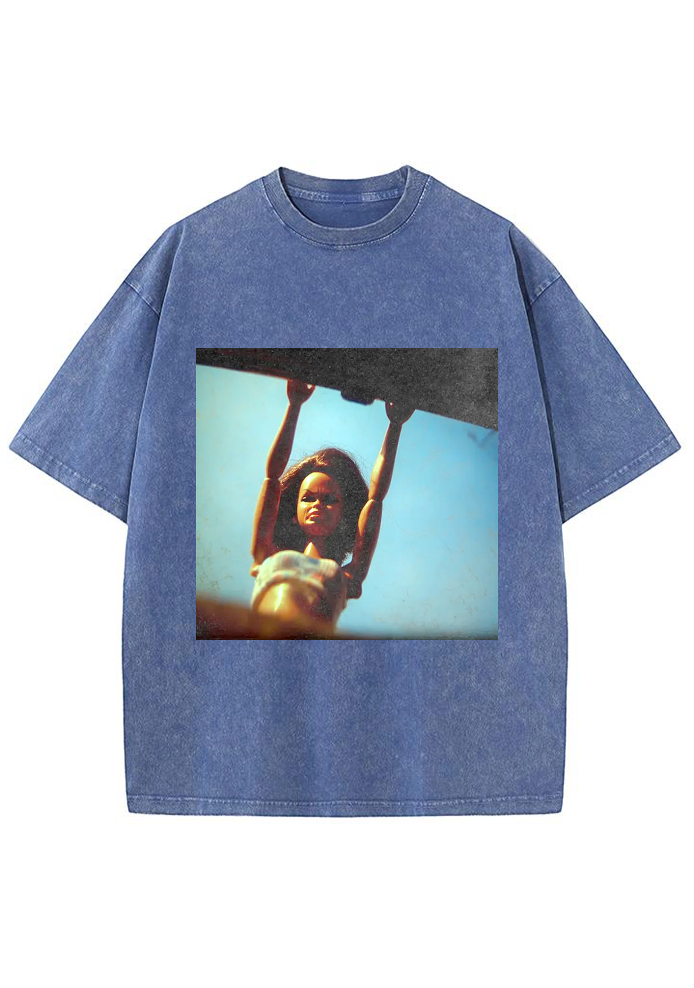 Vintage Retro Hanging Barbie Film Grain Oversized Y2K Washed Tee