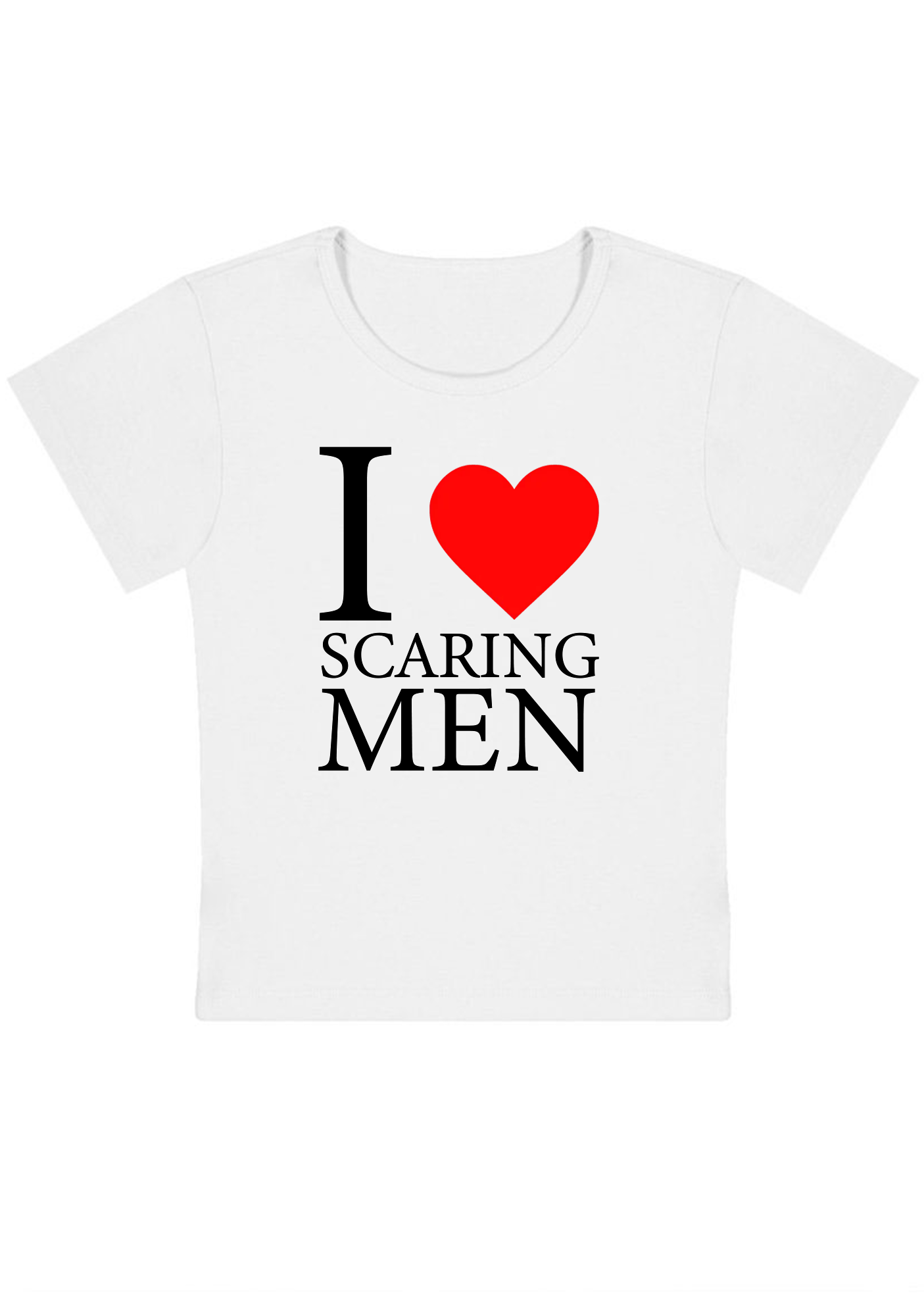 I Love Scaring Men Y2k Baby Tee