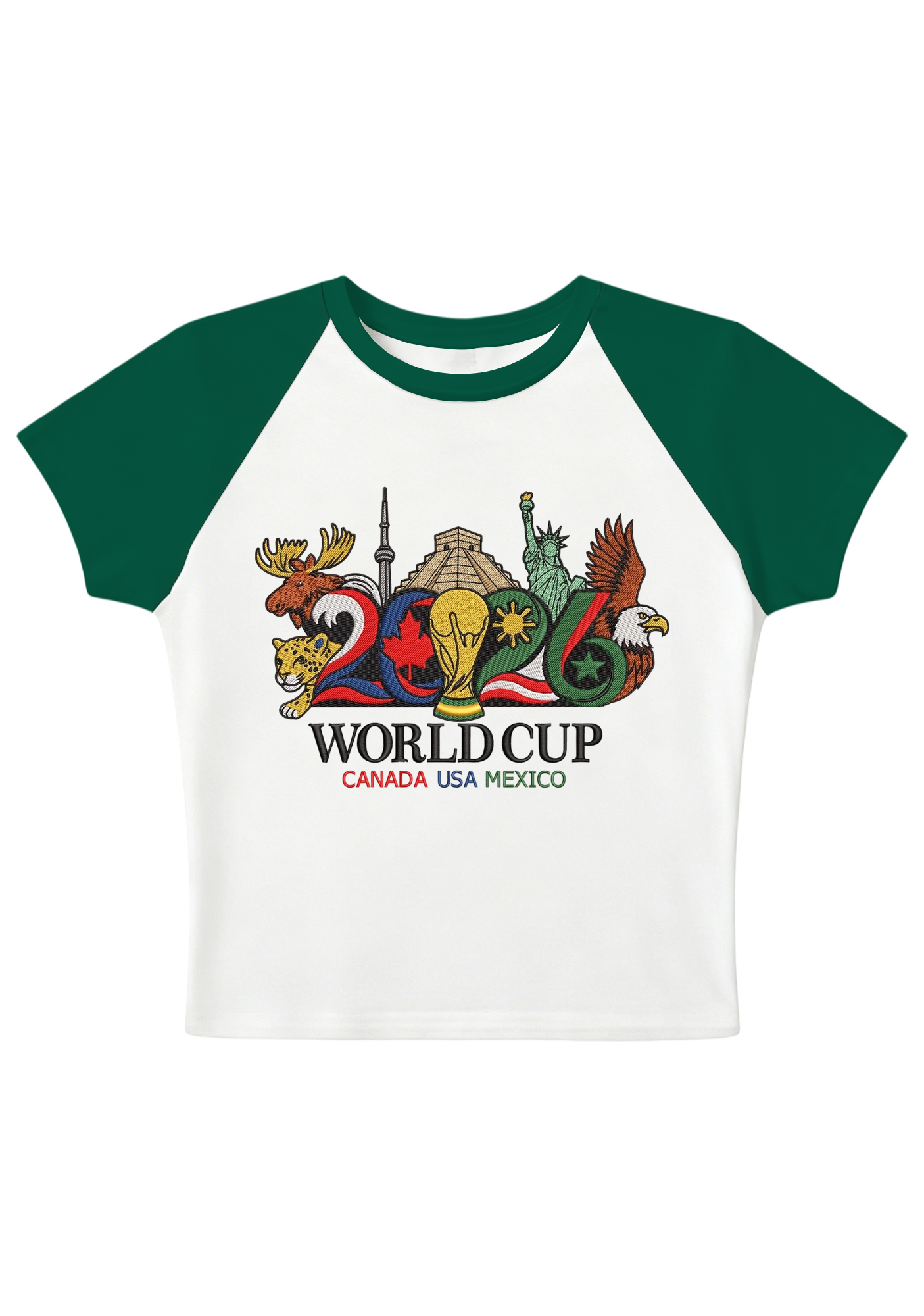 2026 USA Canada Mexico Landmark Animal World Cup Y2K Baby Tee