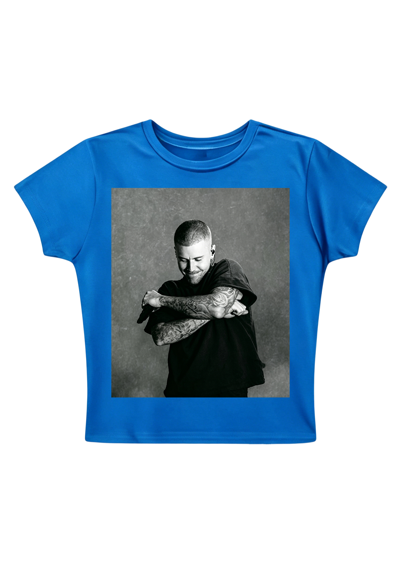 Vintage Justin Bieber Tattoo Arms Photo Print Y2K Baby Tee