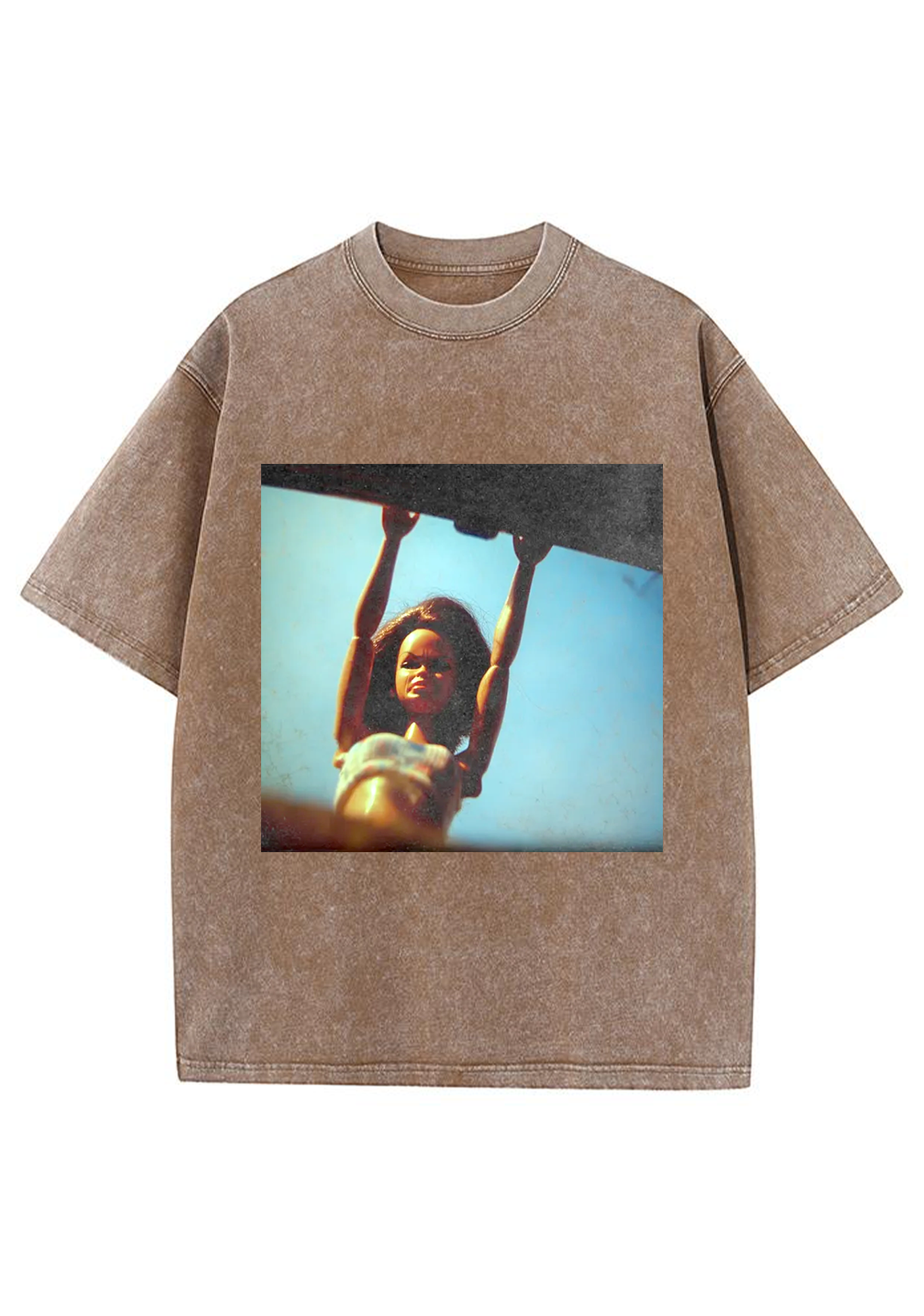 Vintage Retro Hanging Barbie Film Grain Oversized Y2K Washed Tee