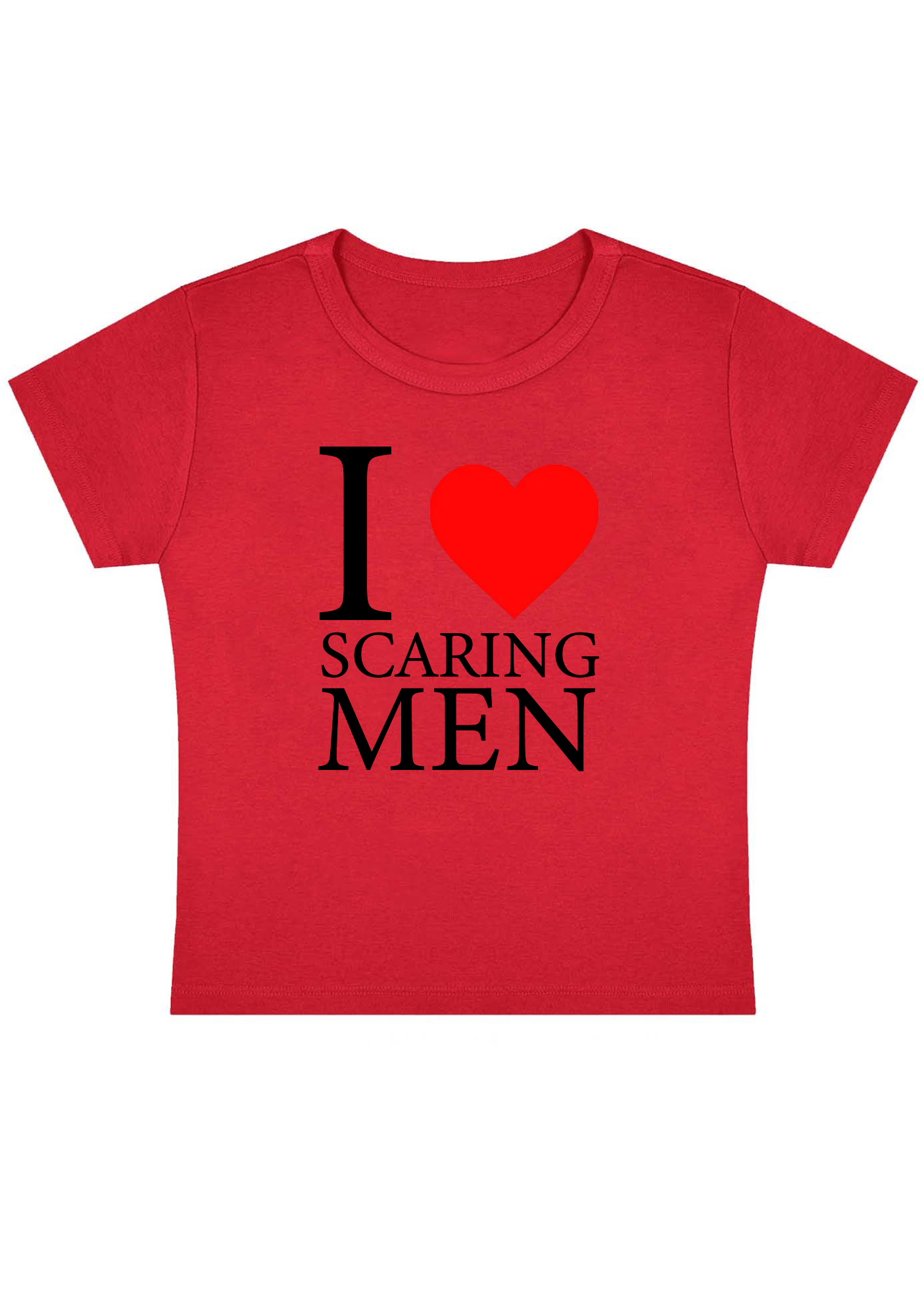 I Love Scaring Men Y2k Baby Tee