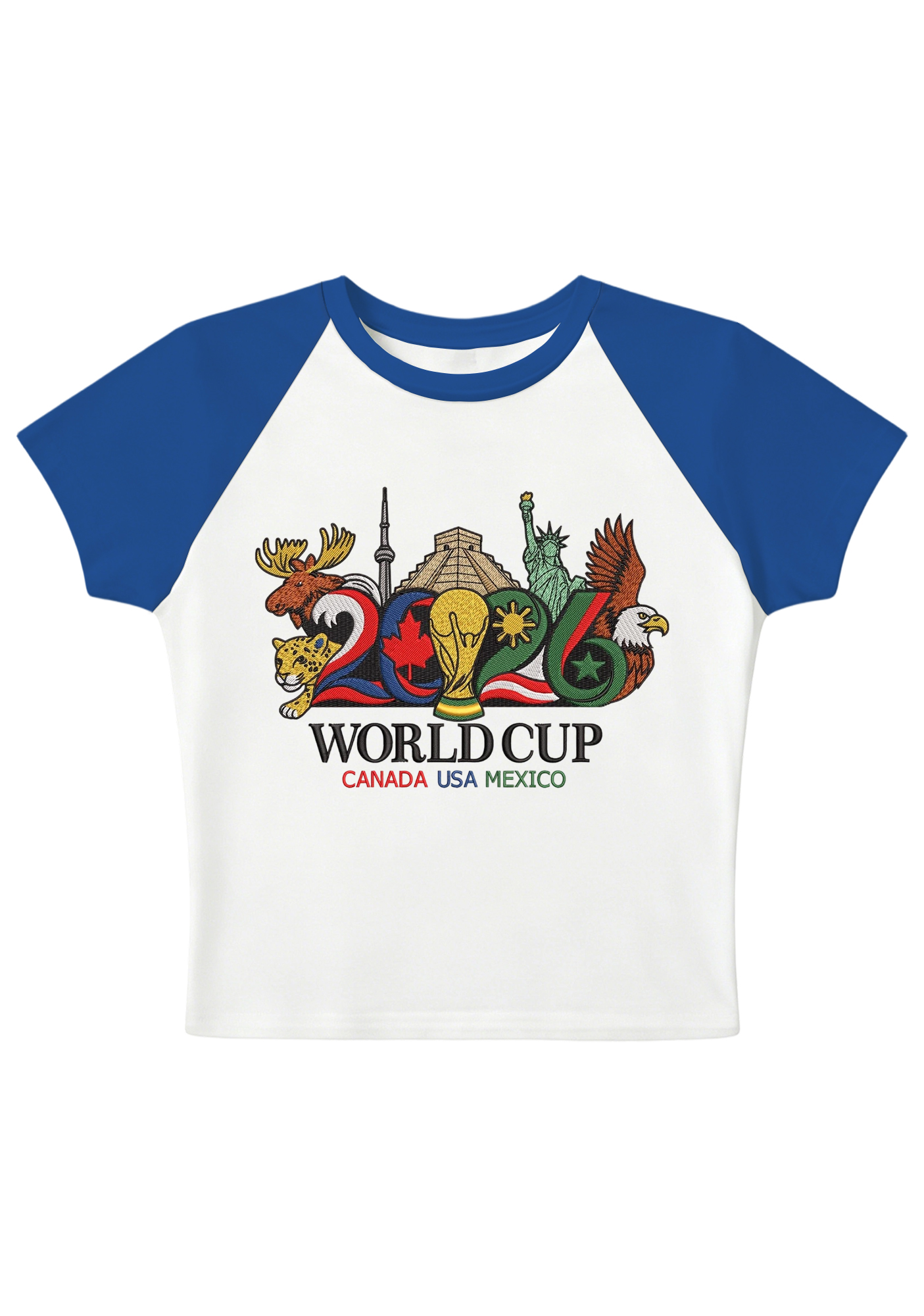 2026 USA Canada Mexico Landmark Animal World Cup Y2K Baby Tee