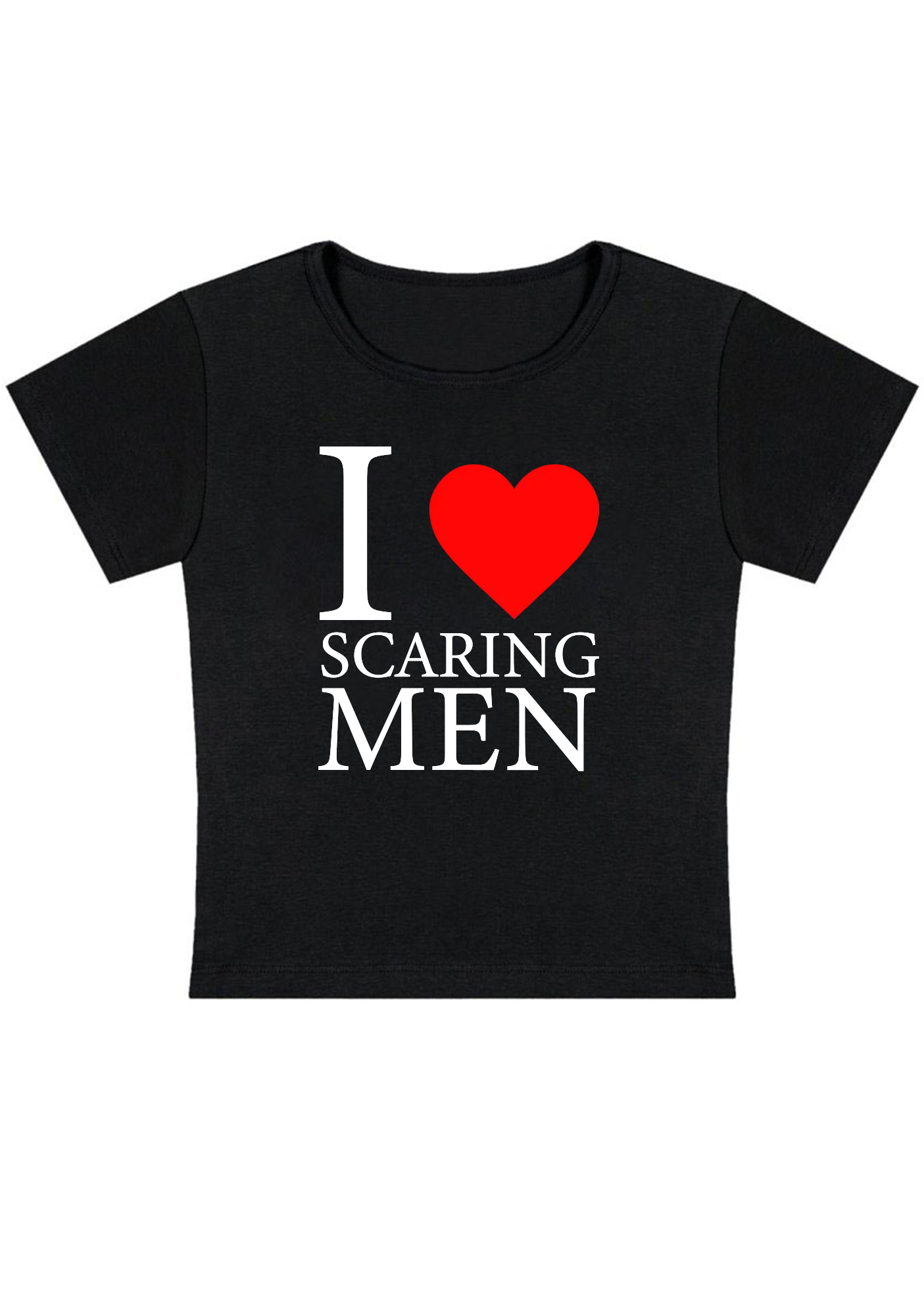 I Love Scaring Men Y2k Baby Tee