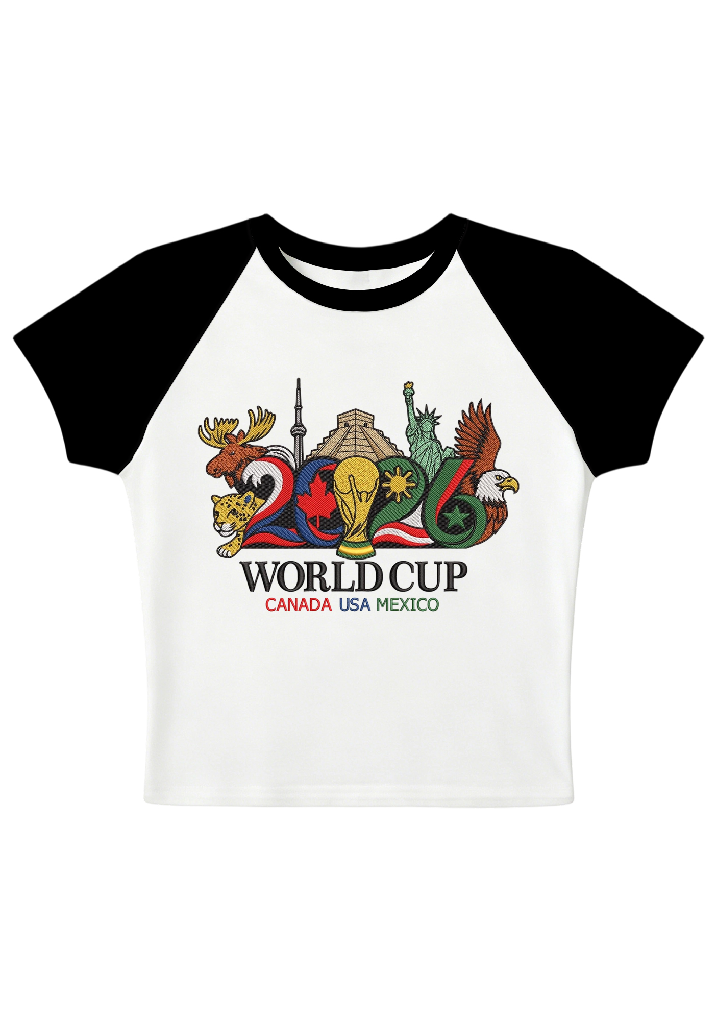 2026 USA Canada Mexico Landmark Animal World Cup Y2K Baby Tee