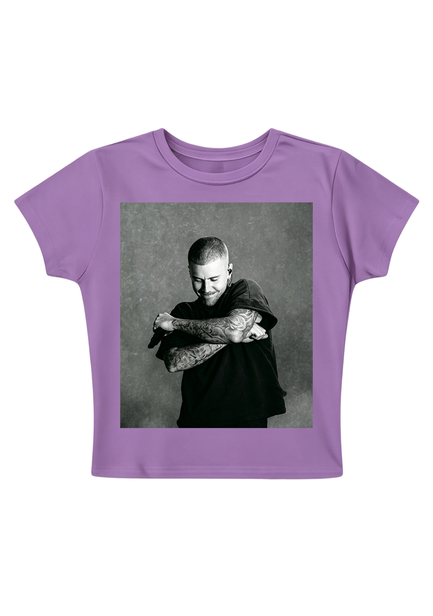 Vintage Justin Bieber Tattoo Arms Photo Print Y2K Baby Tee