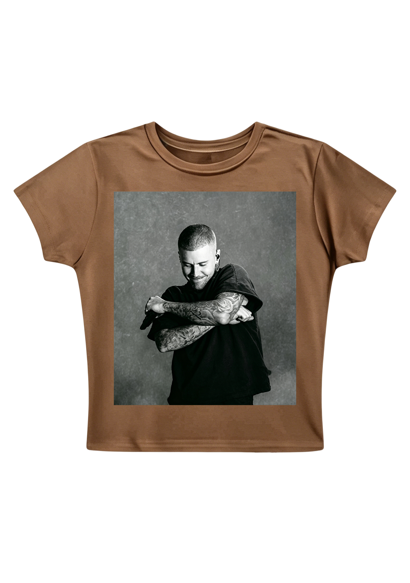 Vintage Justin Bieber Tattoo Arms Photo Print Y2K Baby Tee