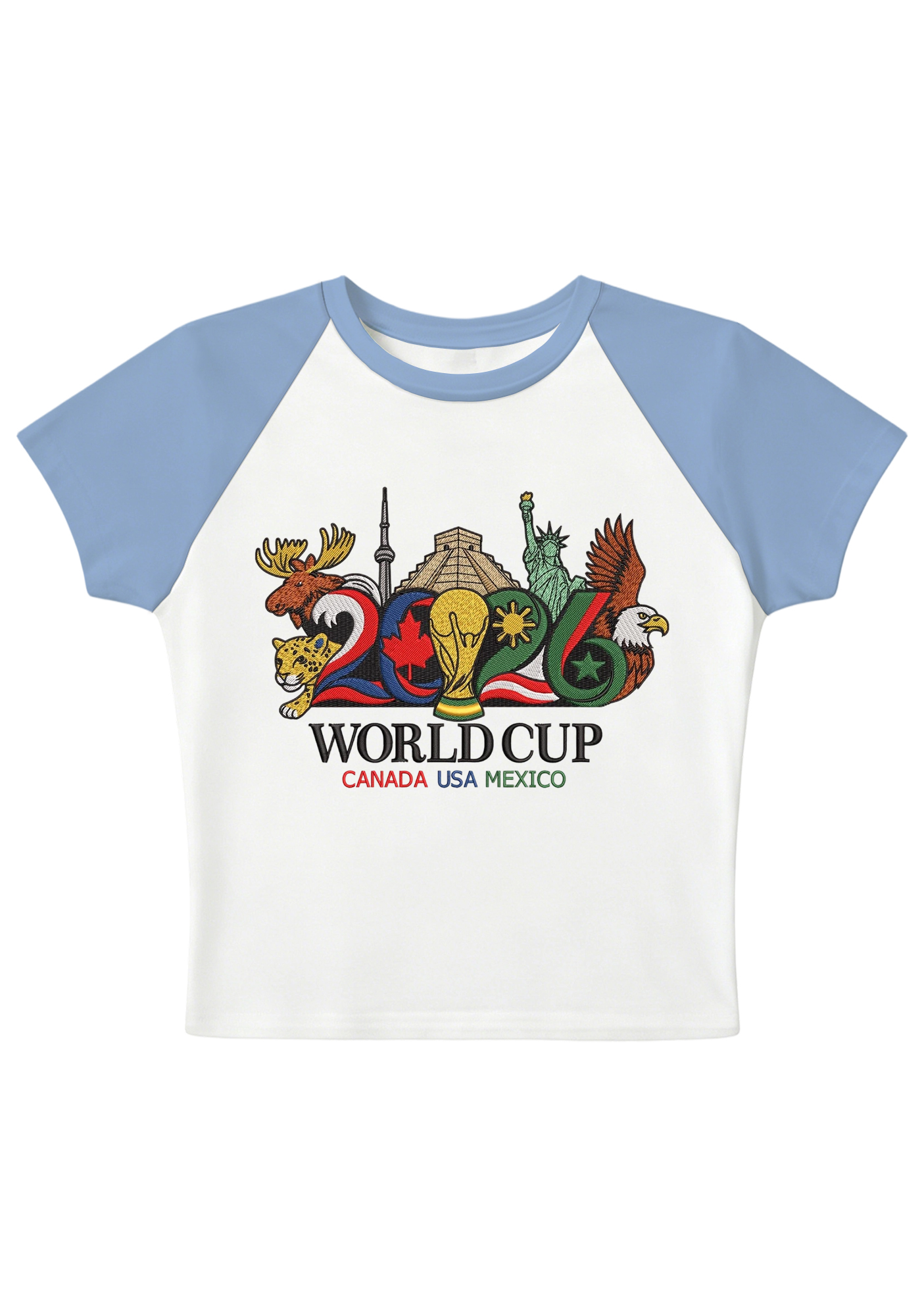 2026 USA Canada Mexico Landmark Animal World Cup Y2K Baby Tee