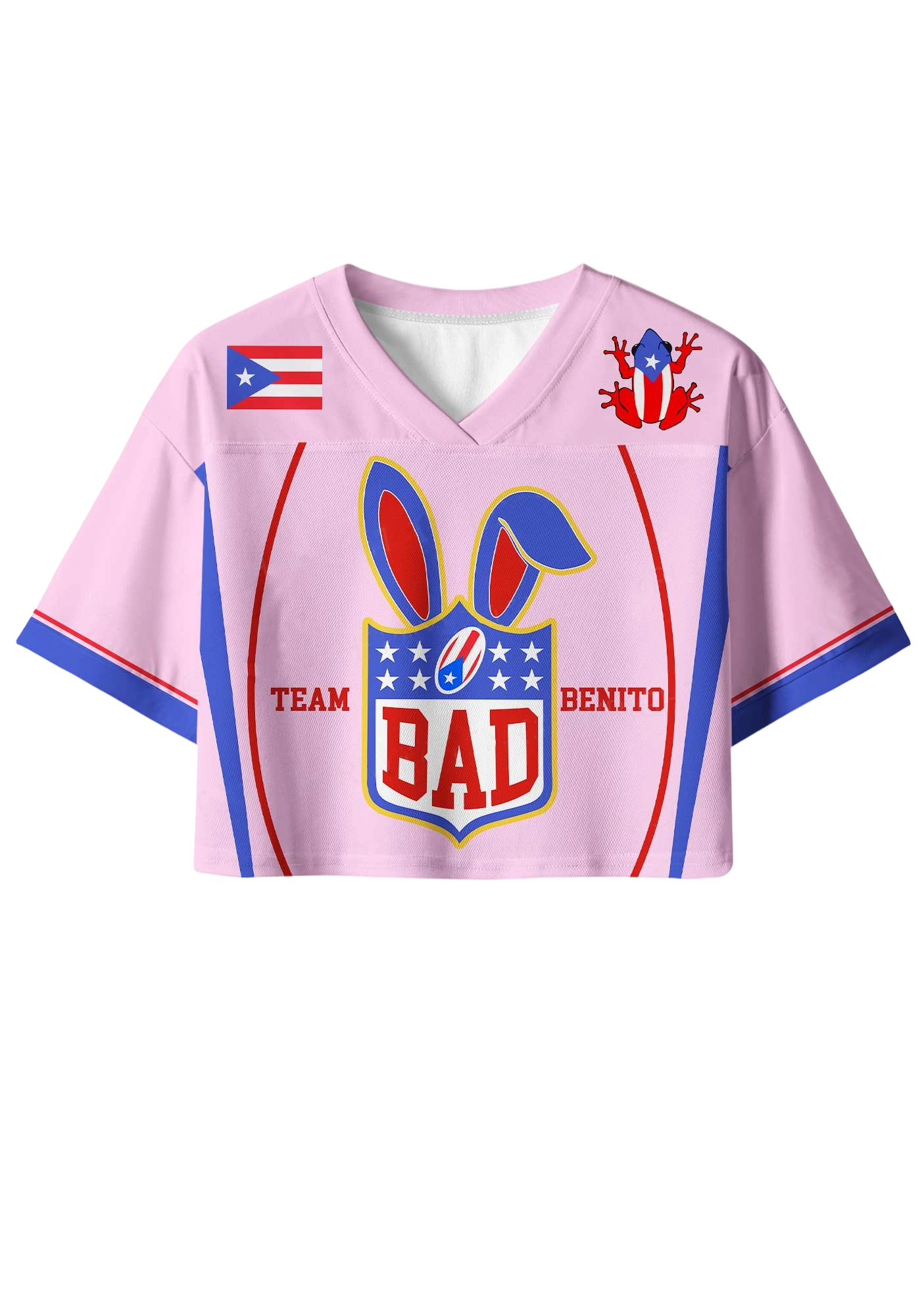 Pink Bad Bunny Y2K Crop Sport Jersey Shirts