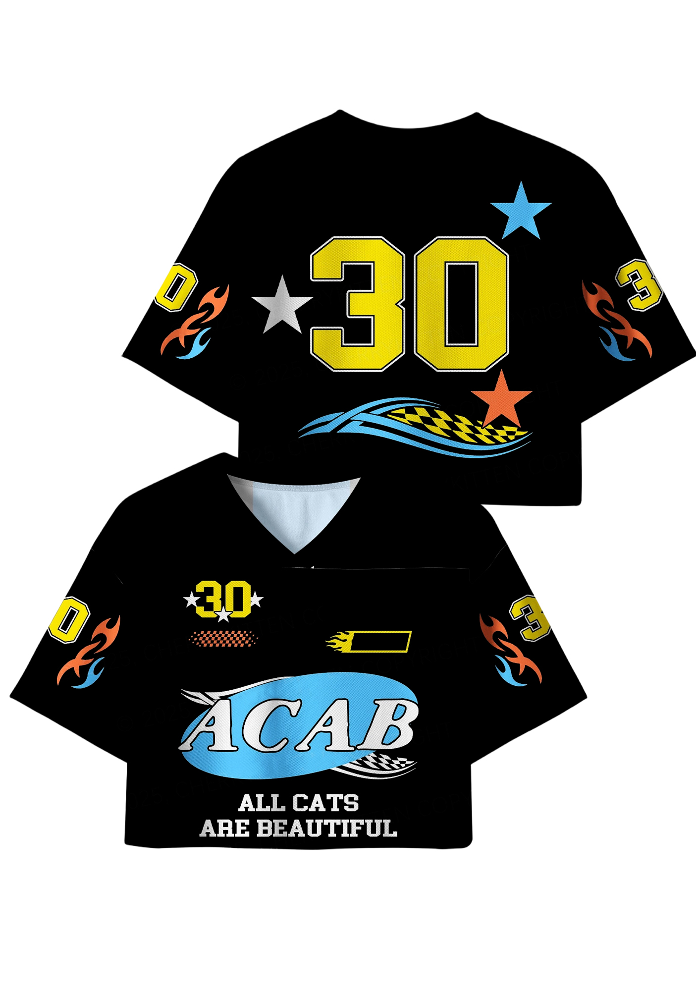 ACAB Y2K Crop Sport Jersey Shirts