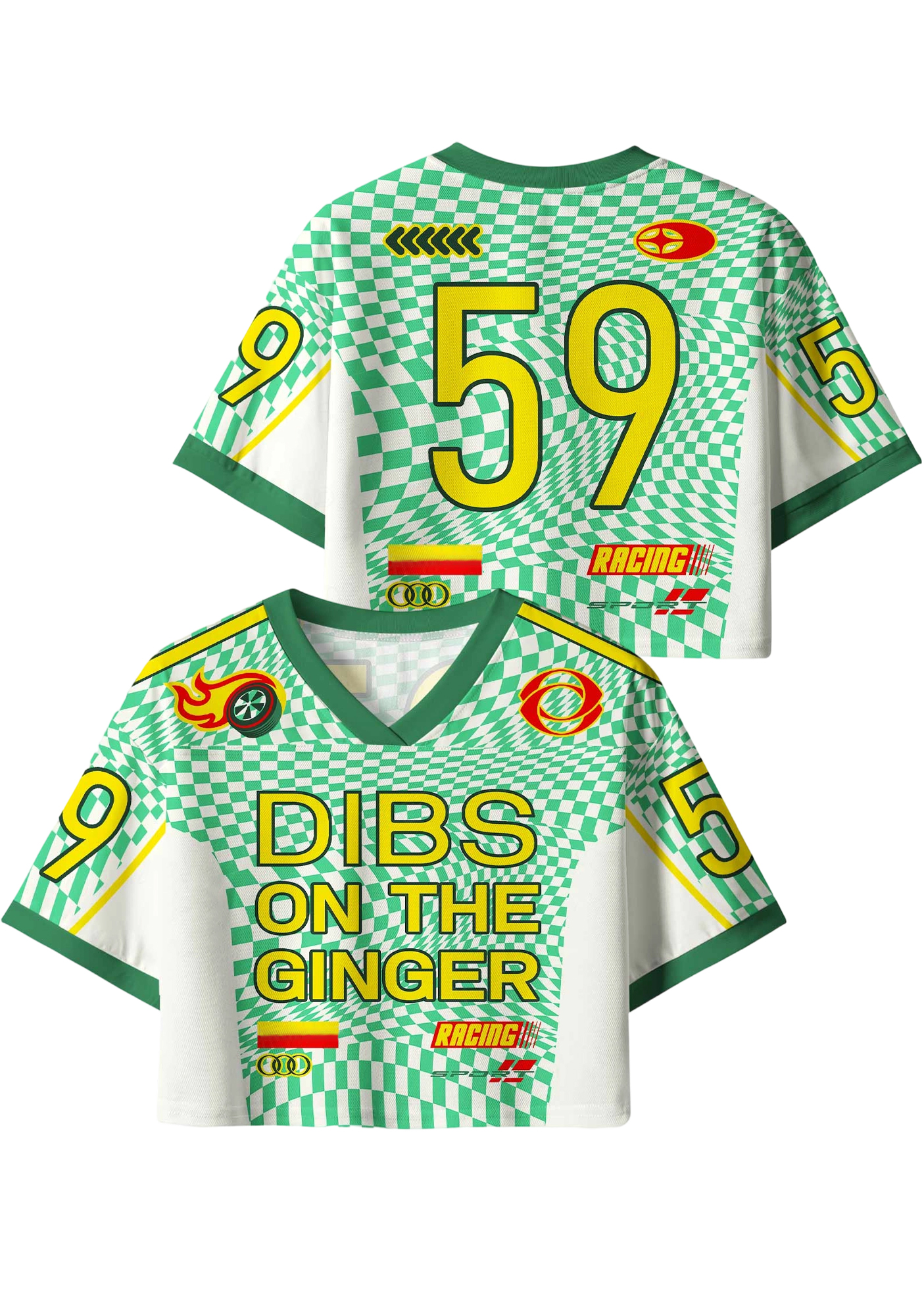 Dibs On The Ginger Y2K Crop Sport Jersey Shirts