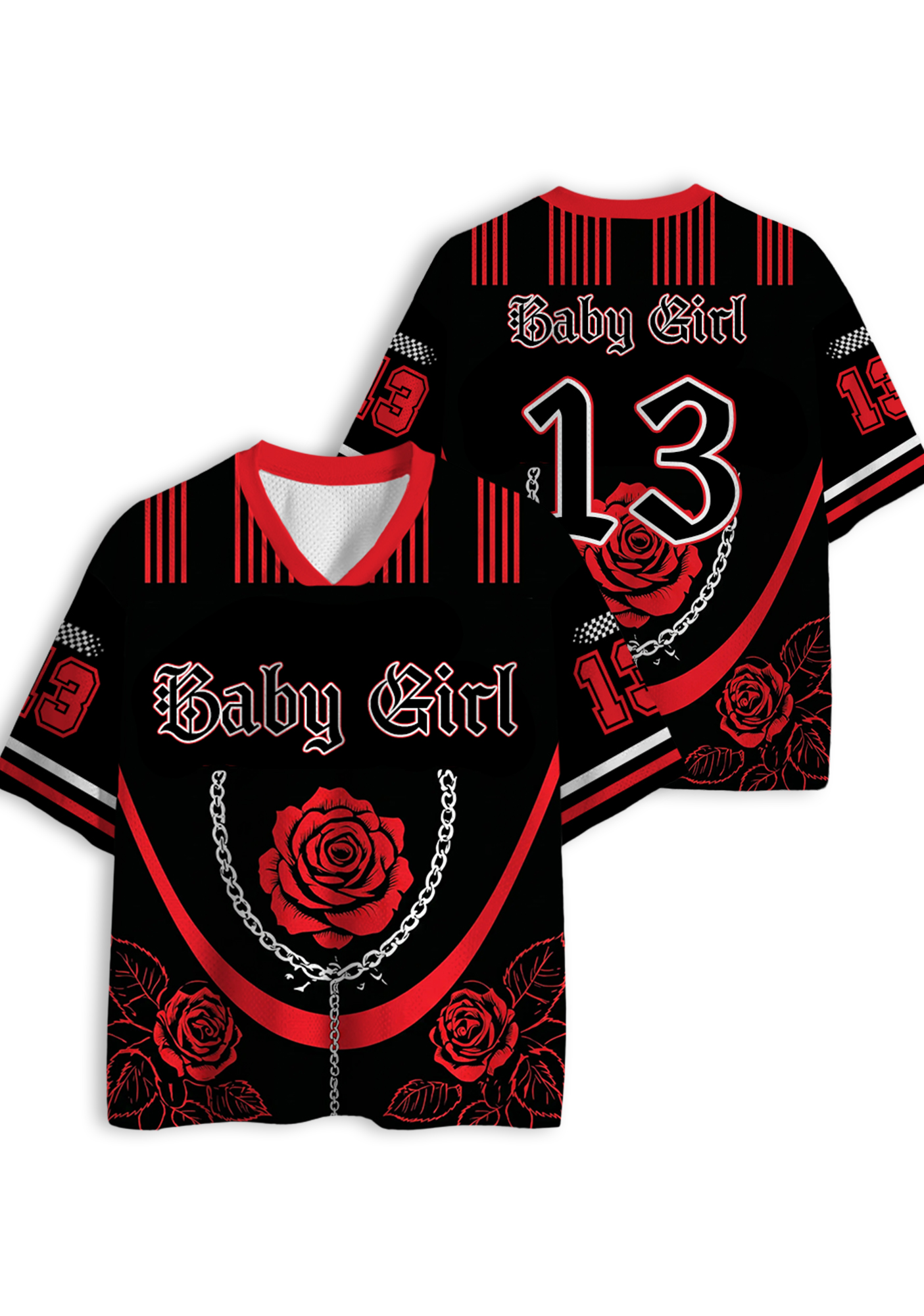 Baby Girl Rose Y2K Jersey Shirts