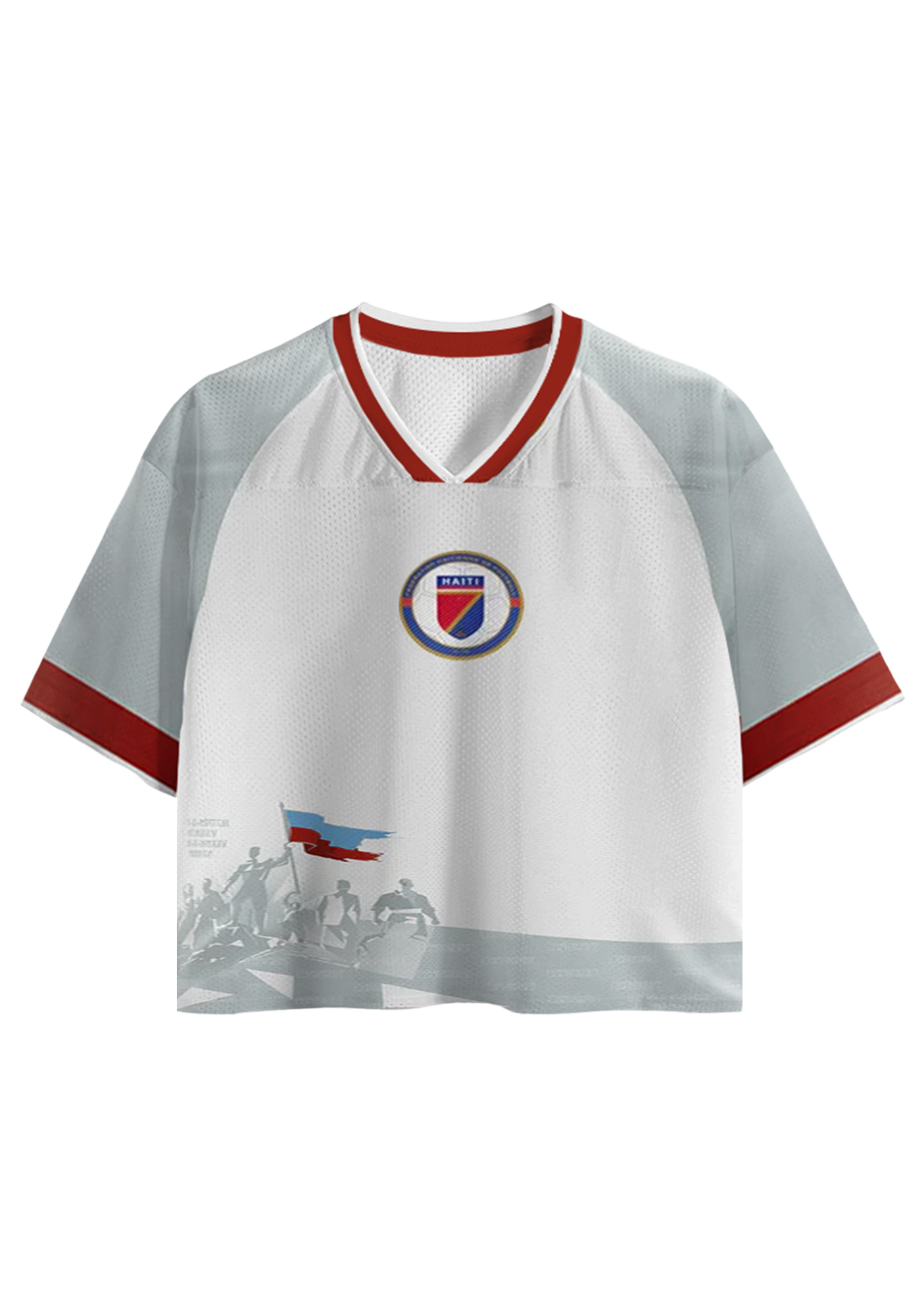 Classic Haiti Football Cropped Mesh Jersey Shirt