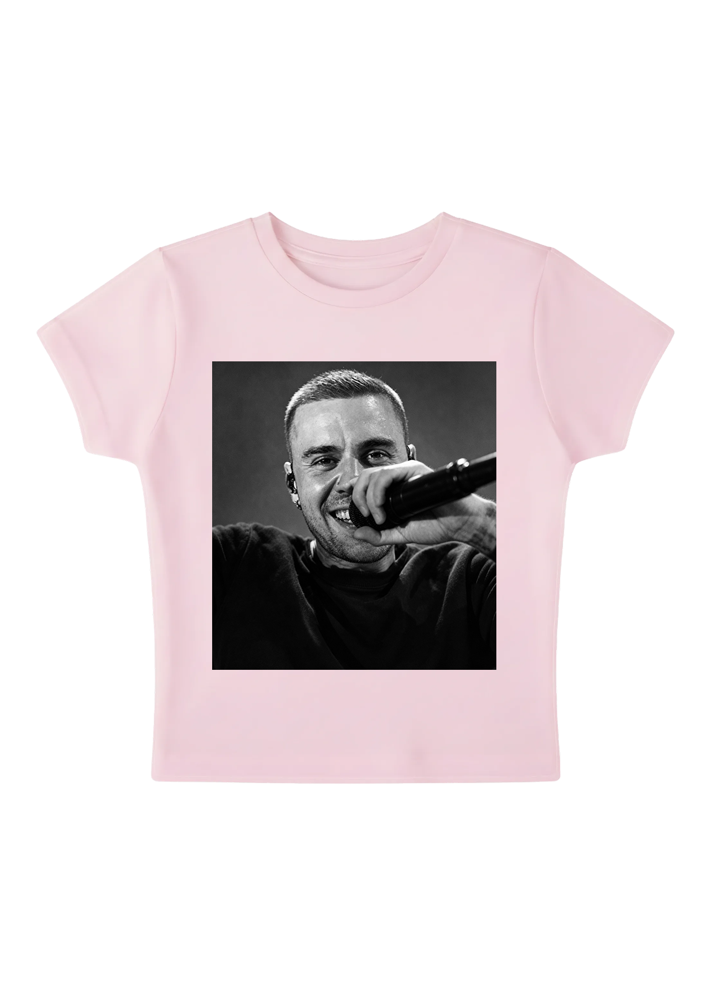 Retro Film Grain Justin Bieber Live Close-Up Y2K Baby Tee