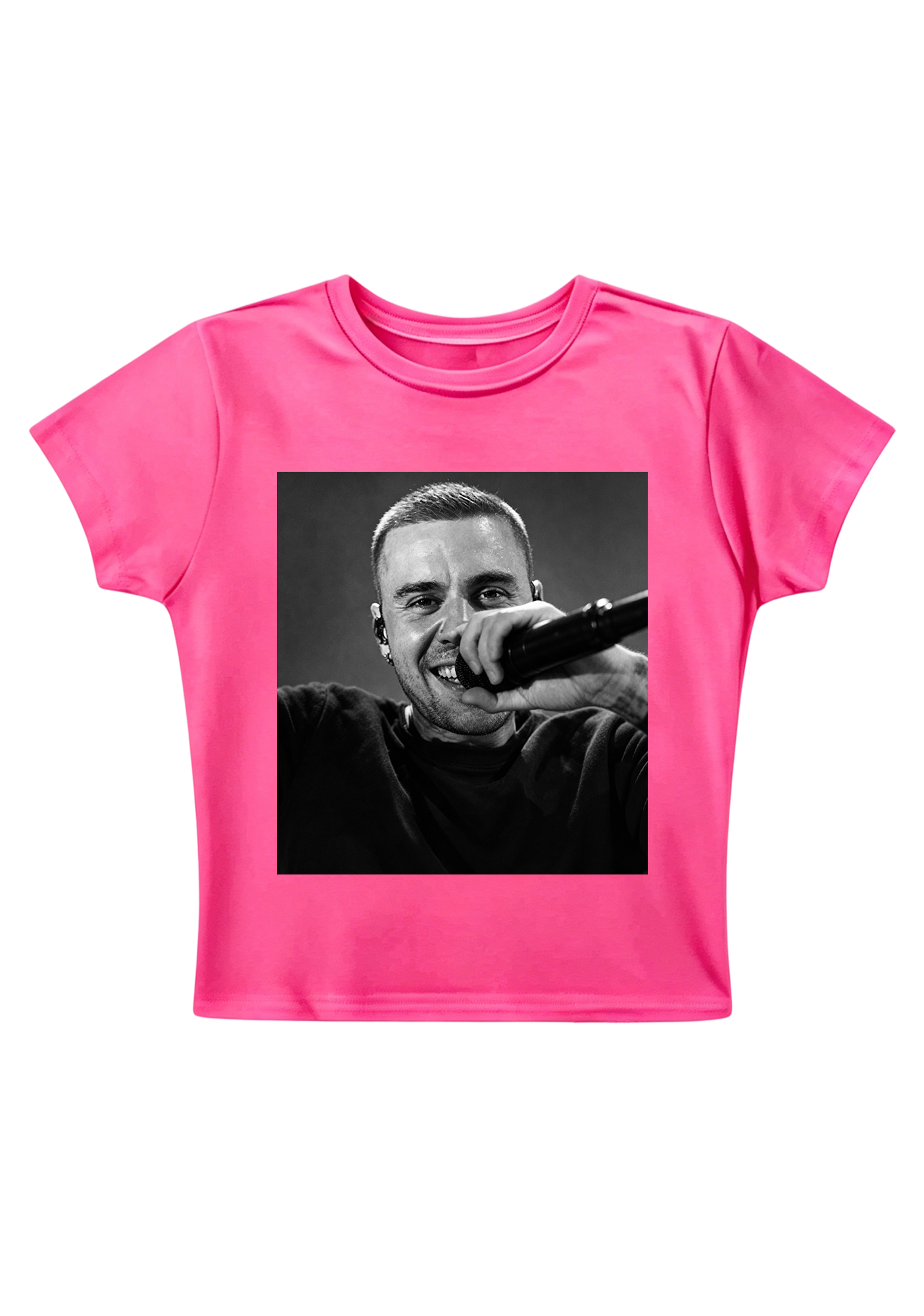 Retro Film Grain Justin Bieber Live Close-Up Y2K Baby Tee