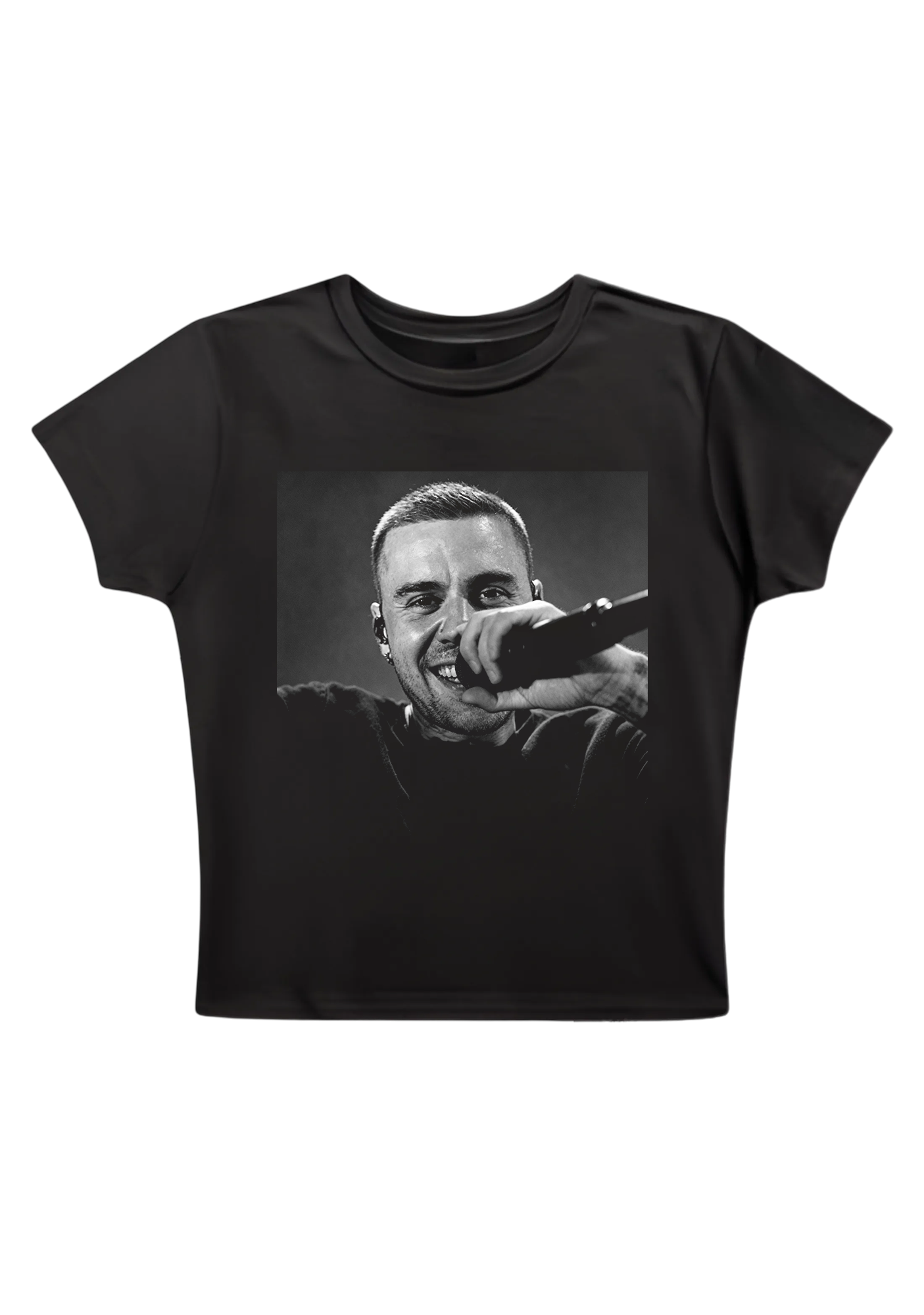 Retro Film Grain Justin Bieber Live Close-Up Y2K Baby Tee