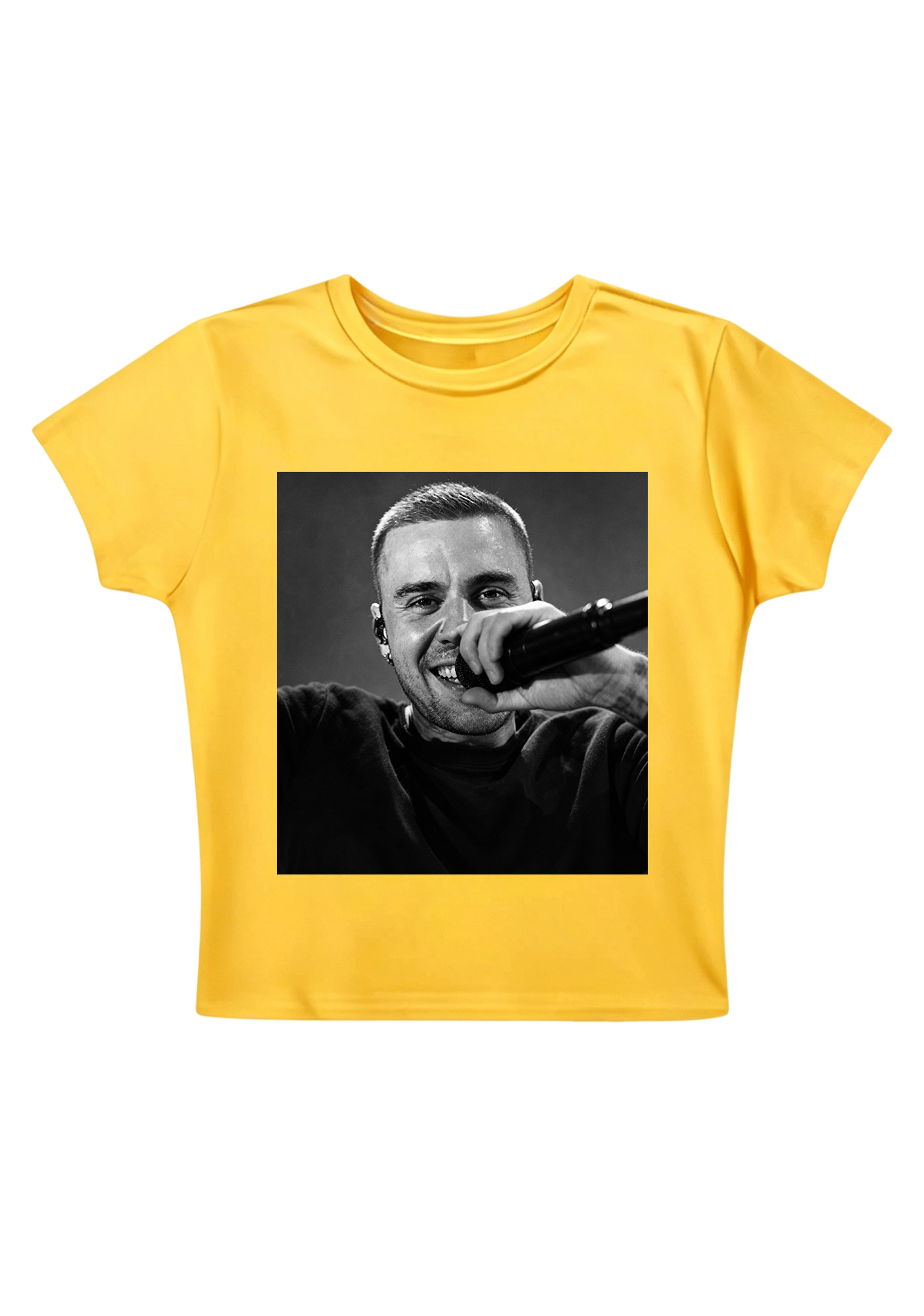 Retro Film Grain Justin Bieber Live Close-Up Y2K Baby Tee
