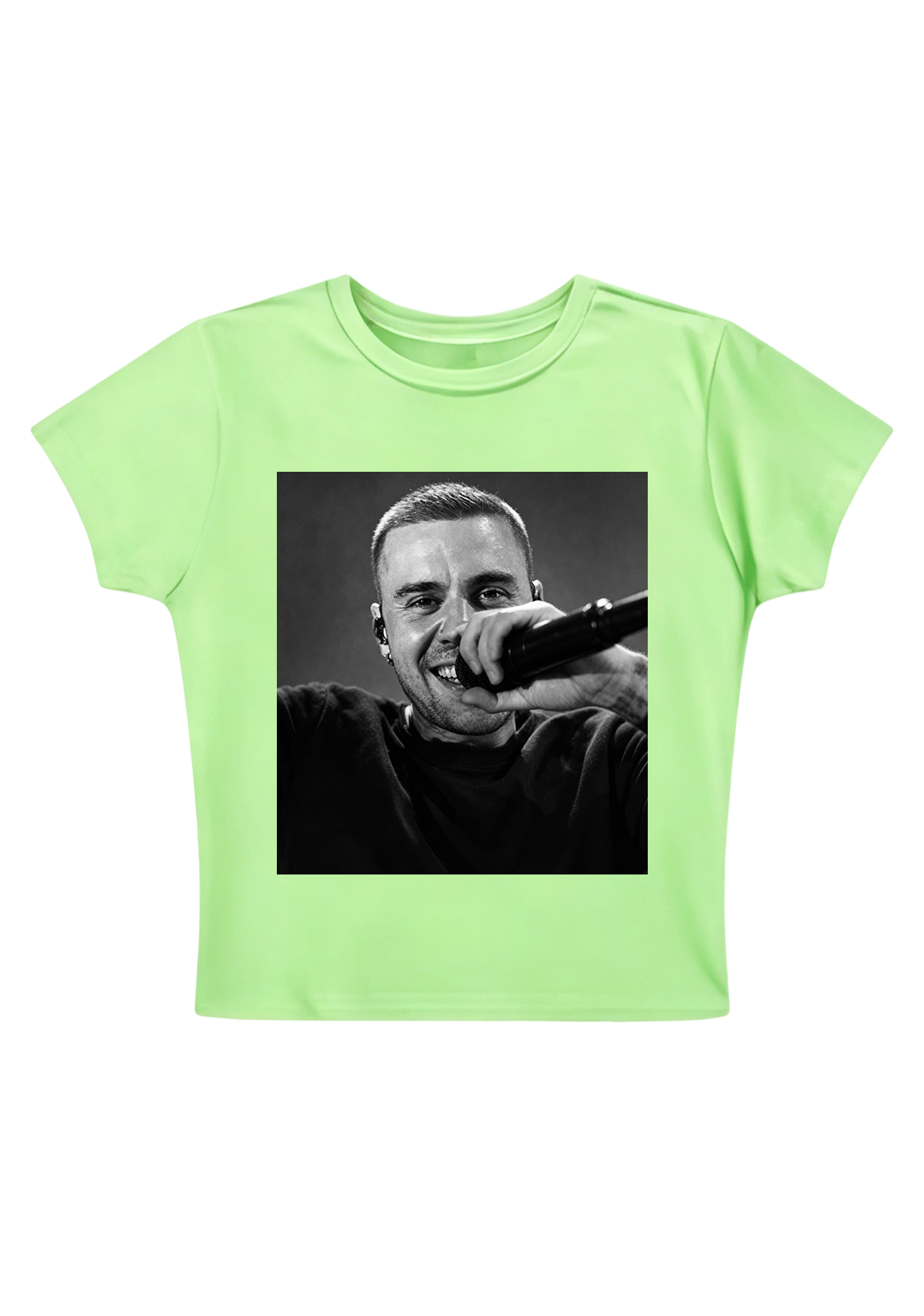 Retro Film Grain Justin Bieber Live Close-Up Y2K Baby Tee