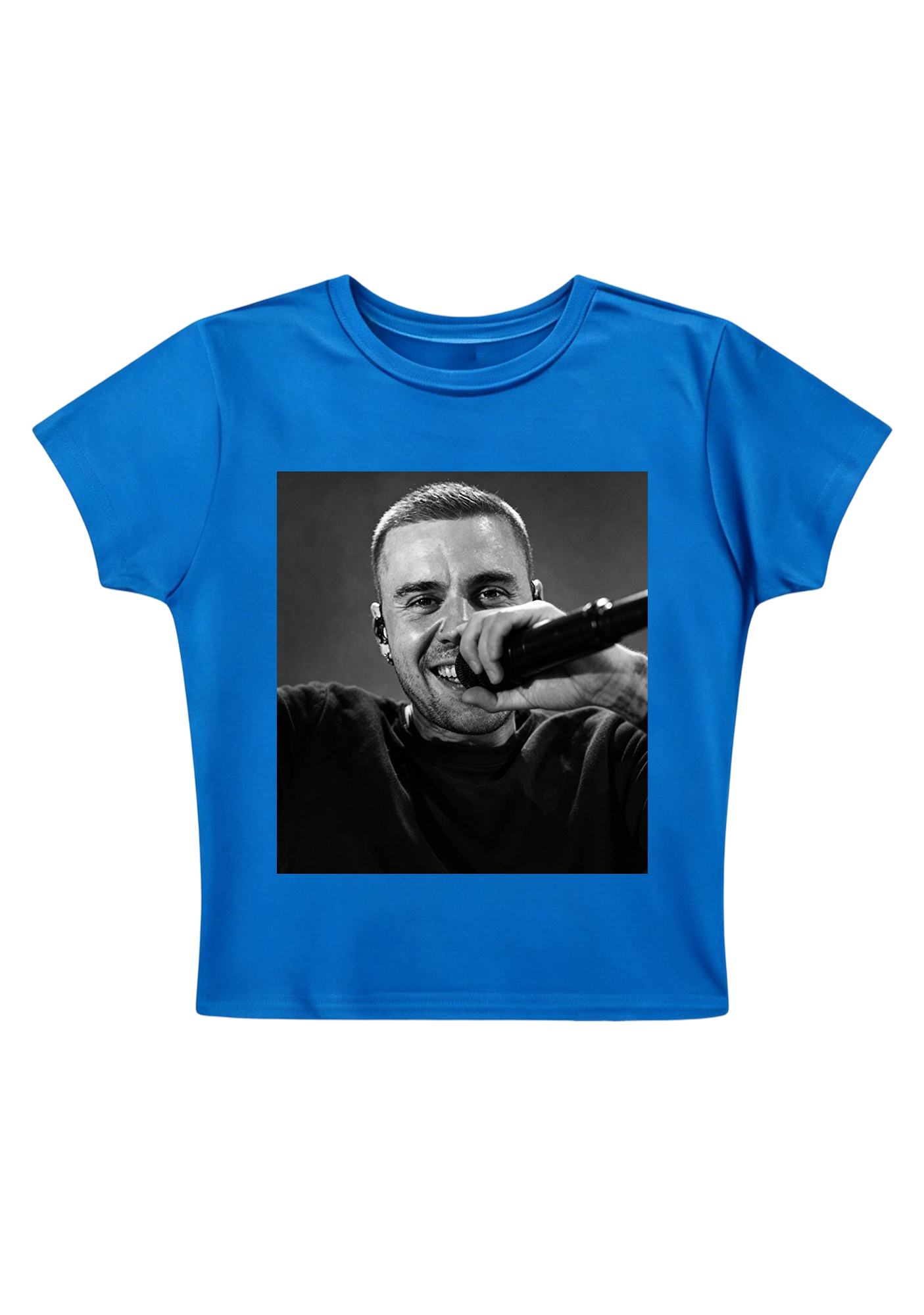 Retro Film Grain Justin Bieber Live Close-Up Y2K Baby Tee