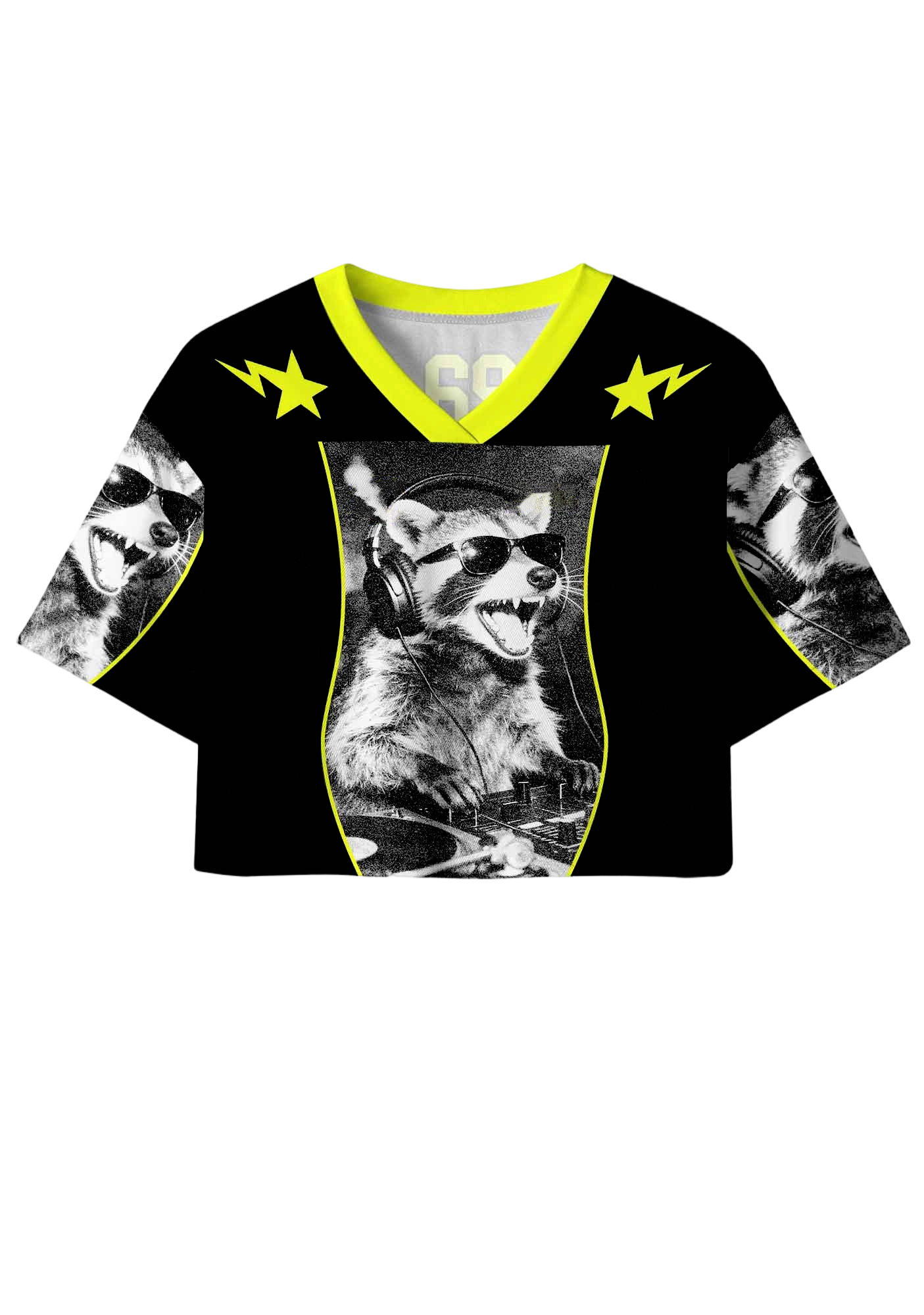 Music raccoon Y2K Crop Sport Jersey Shirts