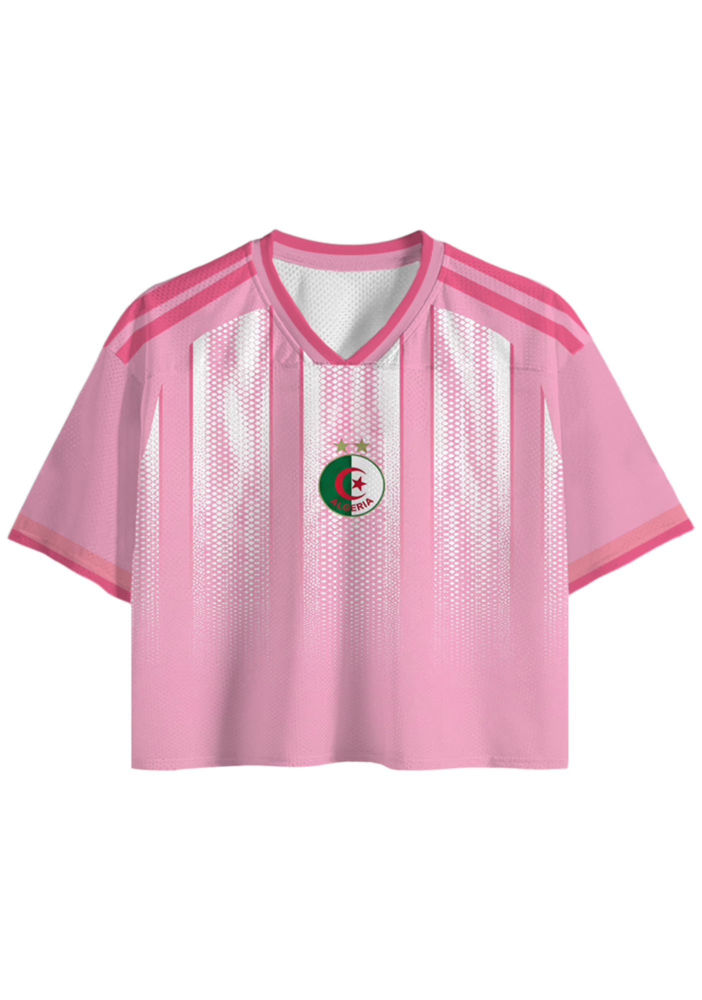 Algeria Flag Cropped Jersey Shirt