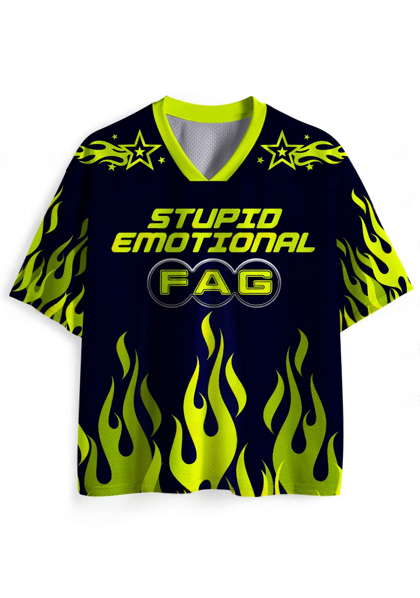 Stupid Emotional Fag Y2K Jersey Shirt