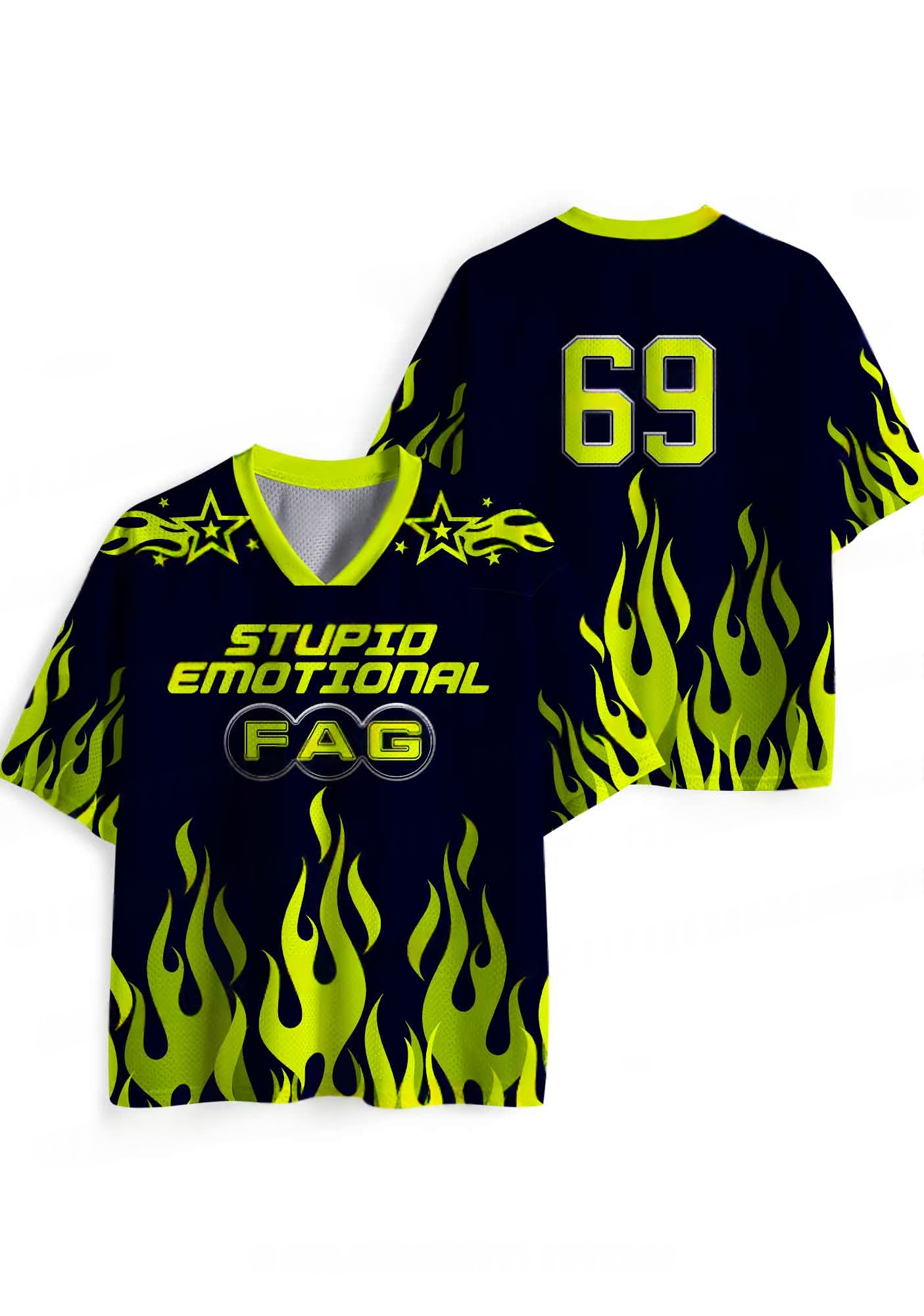 Stupid Emotional Fag Y2K Jersey Shirt