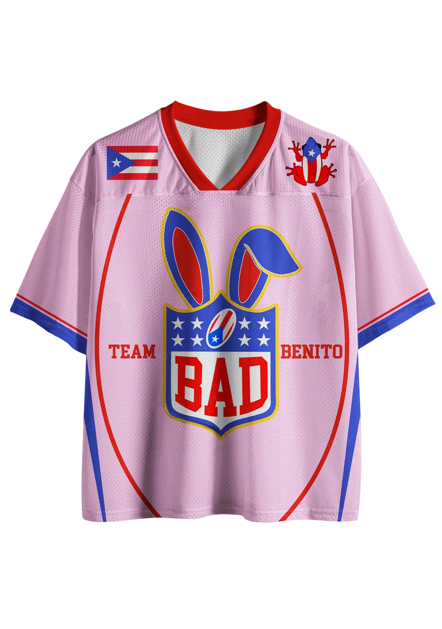 Pink Bad Bunny Y2K Crop Sport Jersey Shirts