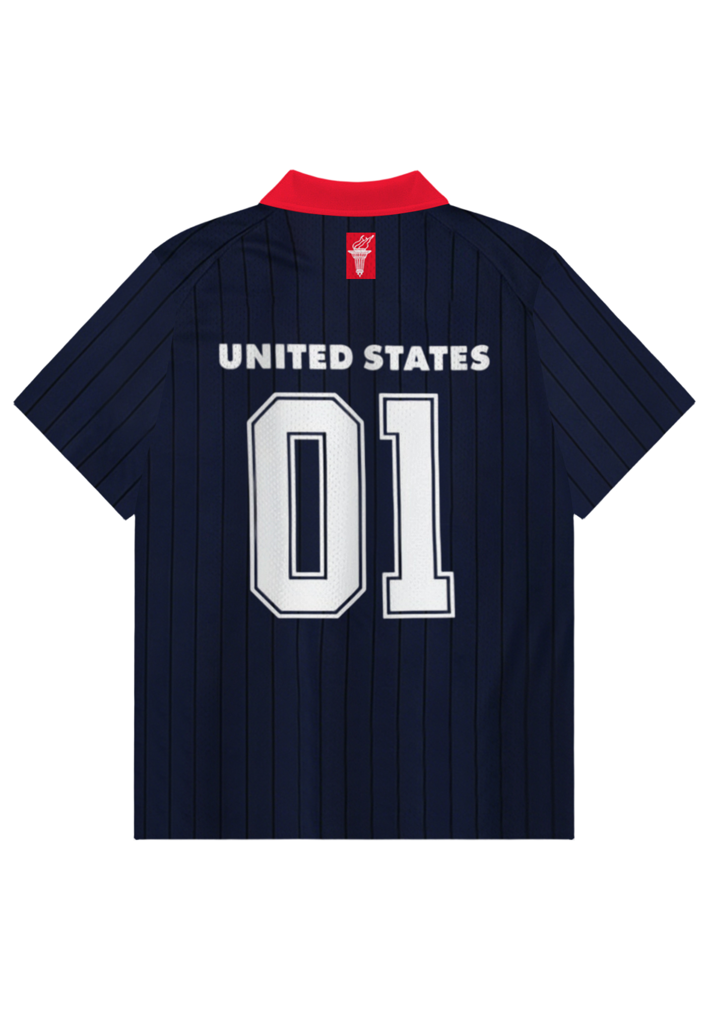 Vintage Navy Pinstripe USA Collared Soccer Jersey