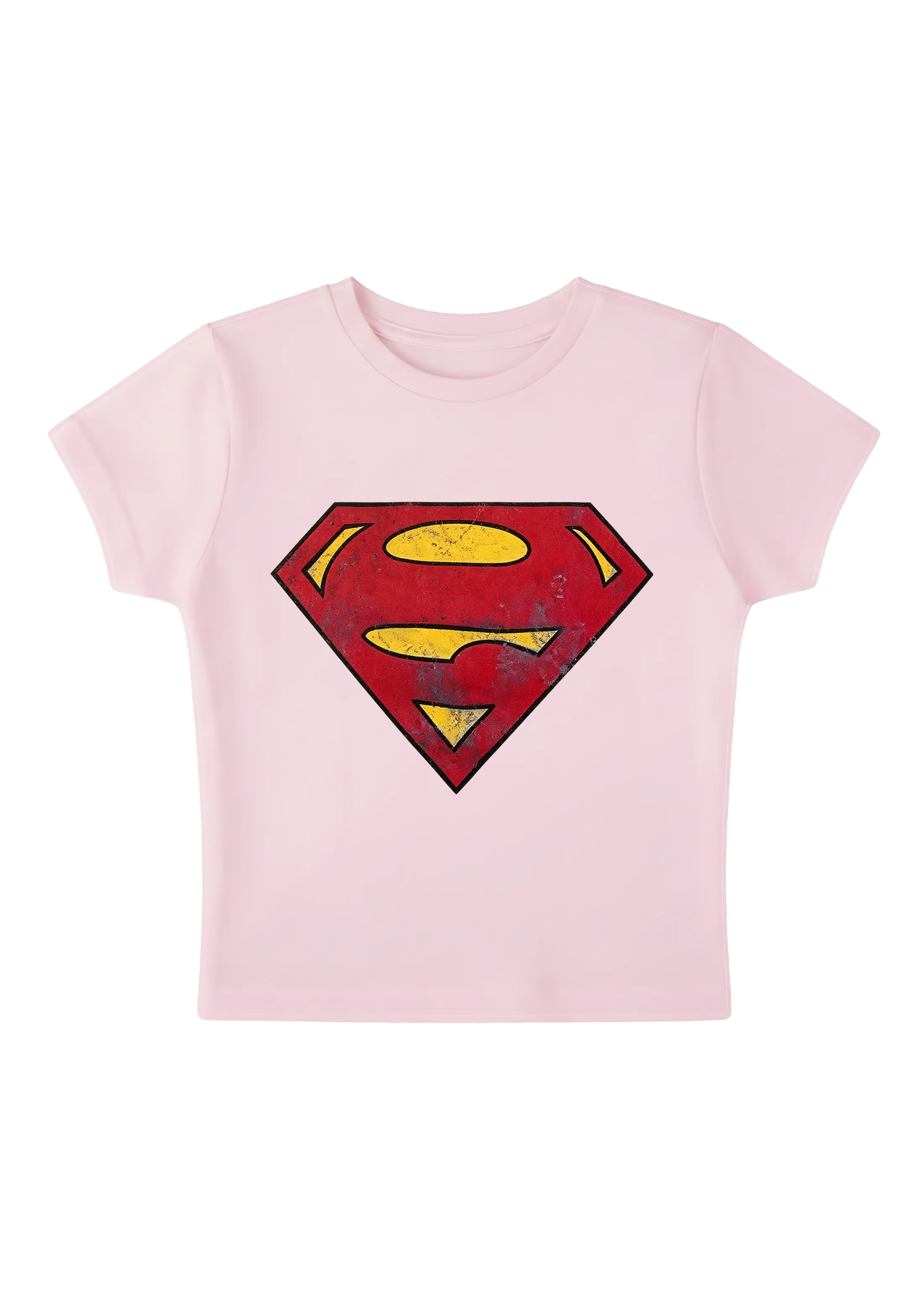 Distressed Vintage Superman Y2K Baby Tee