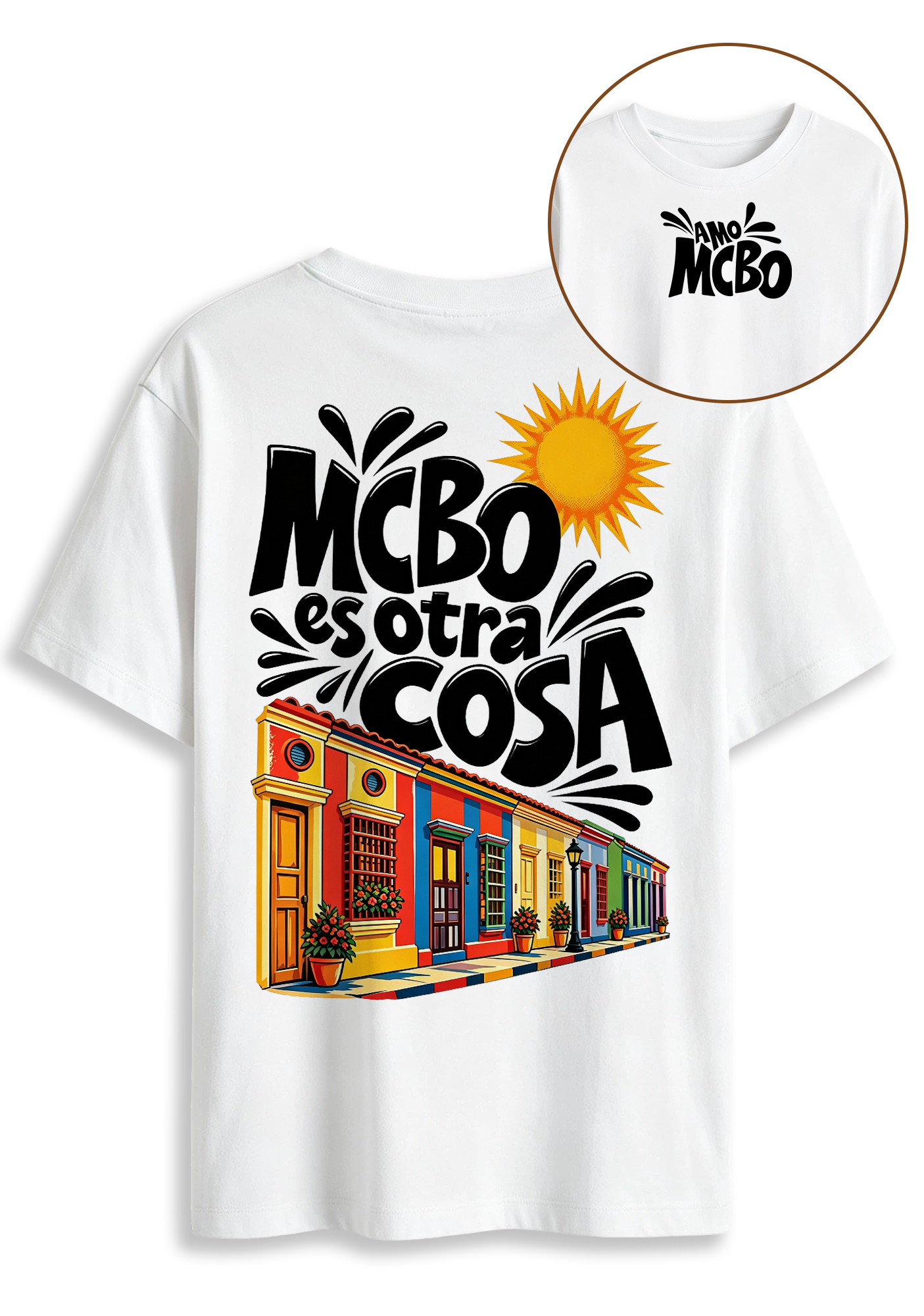 MCBO Es Otra Cosa Maracaibo Venezuela Colorful Colonial Houses Graphic T-Shirt