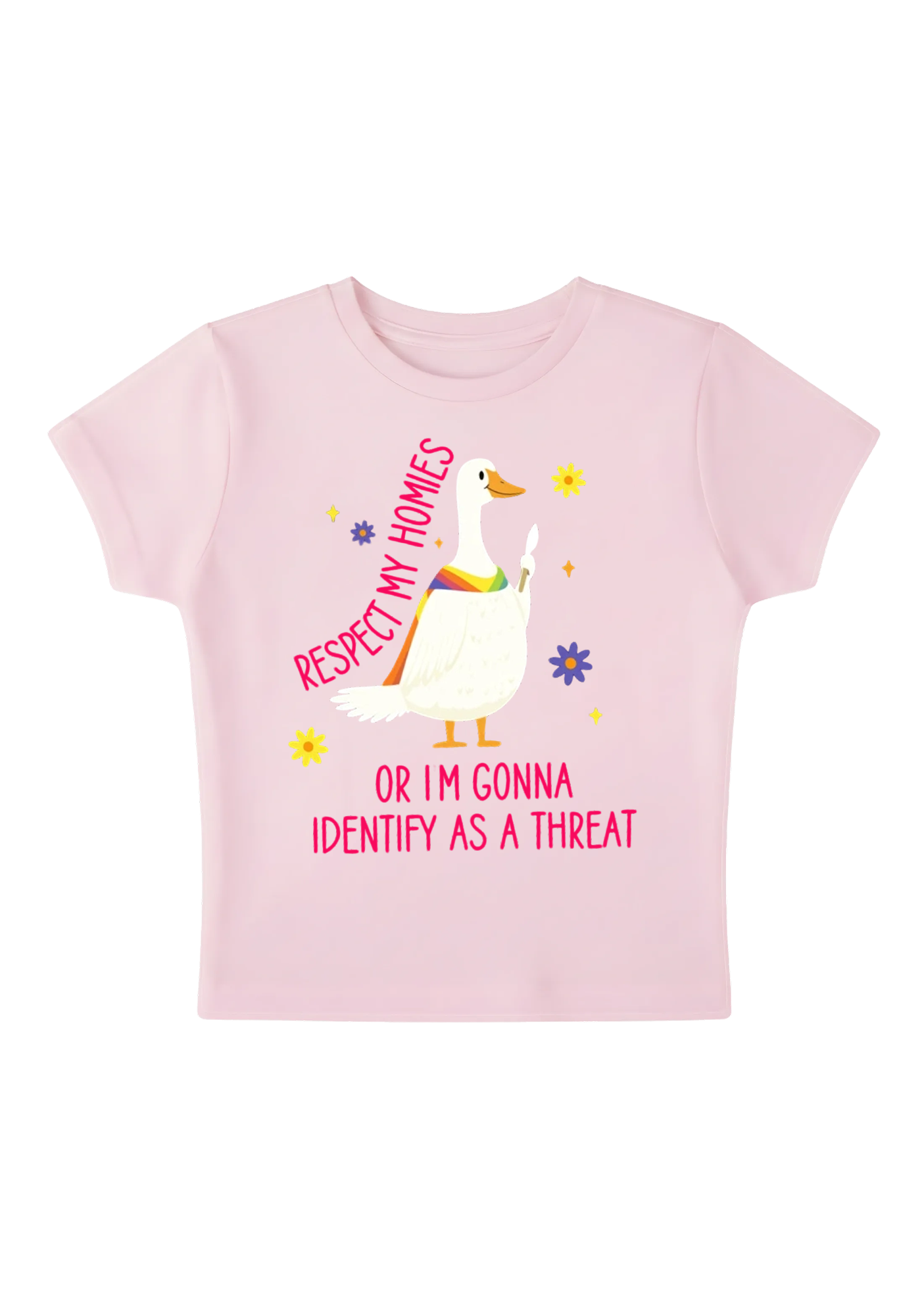 Respect My Homies Y2K Baby Tee