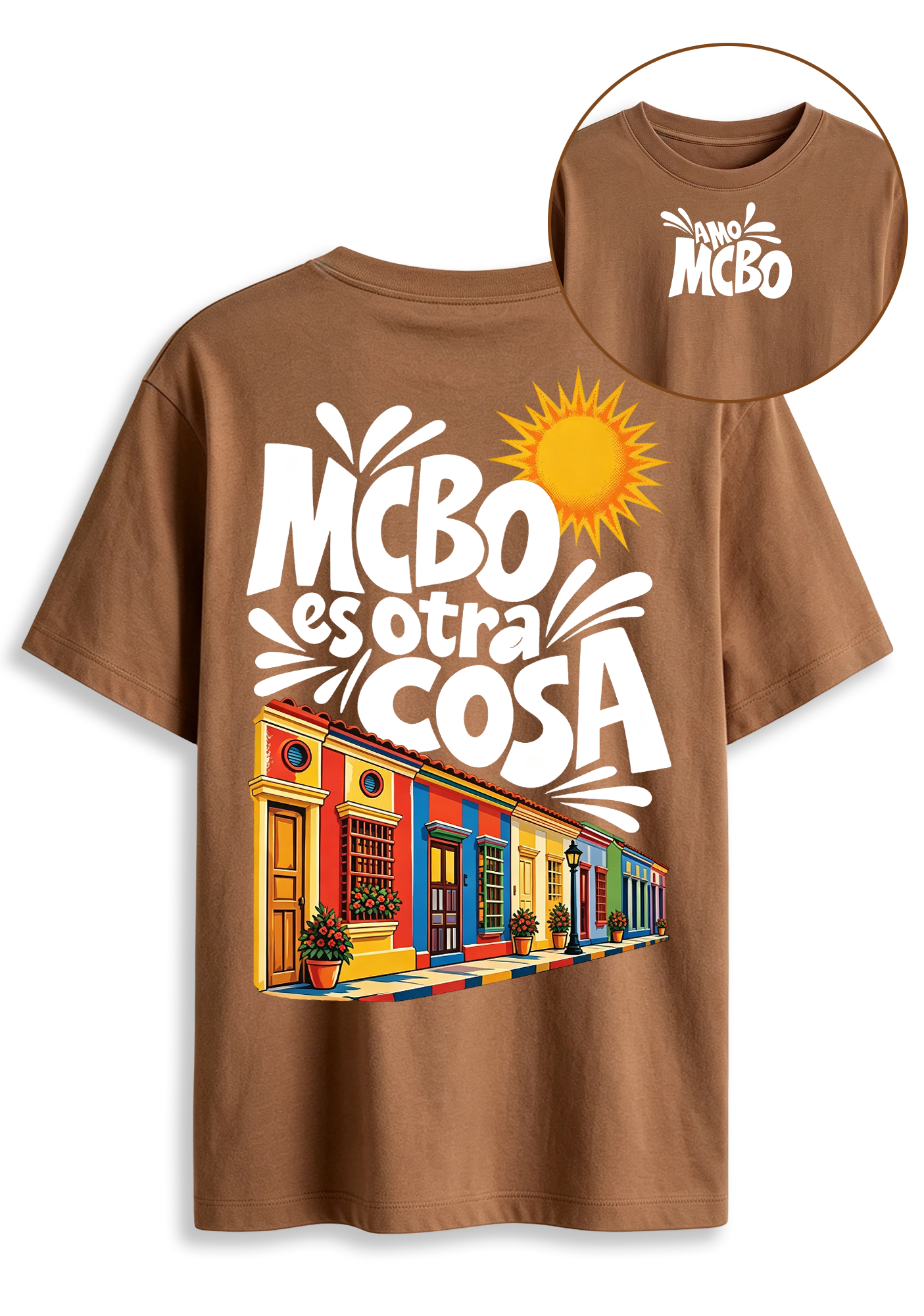 MCBO Es Otra Cosa Maracaibo Venezuela Colorful Colonial Houses Graphic T-Shirt