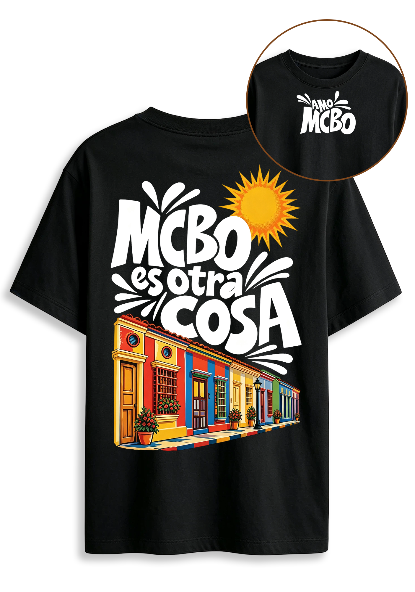 MCBO Es Otra Cosa Maracaibo Venezuela Colorful Colonial Houses Graphic T-Shirt