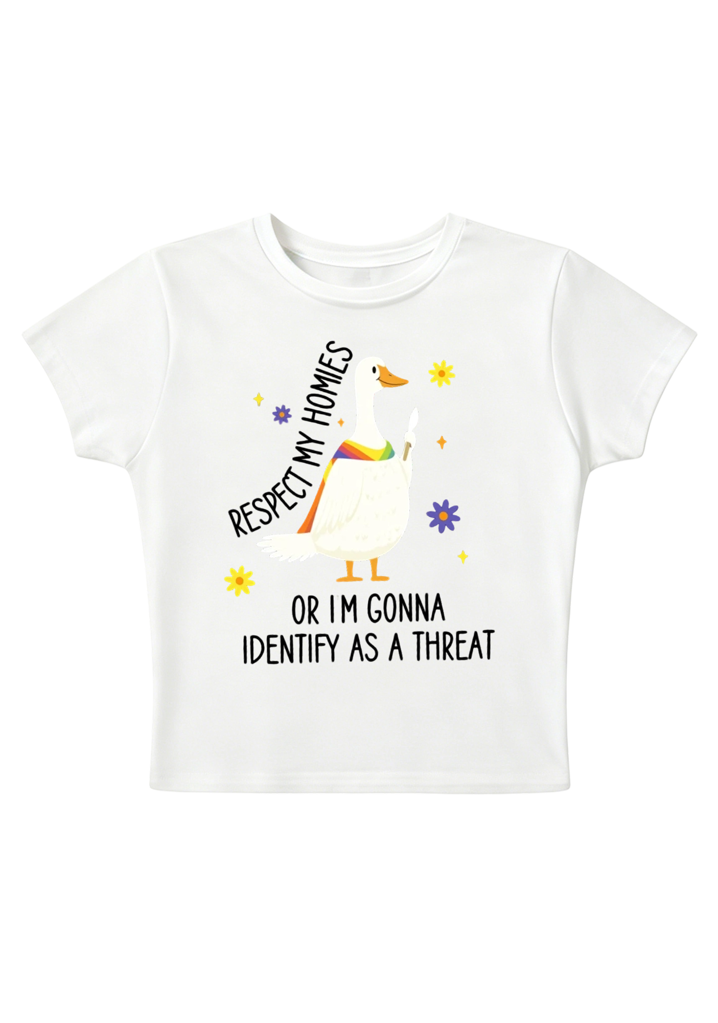 Respect My Homies Y2K Baby Tee