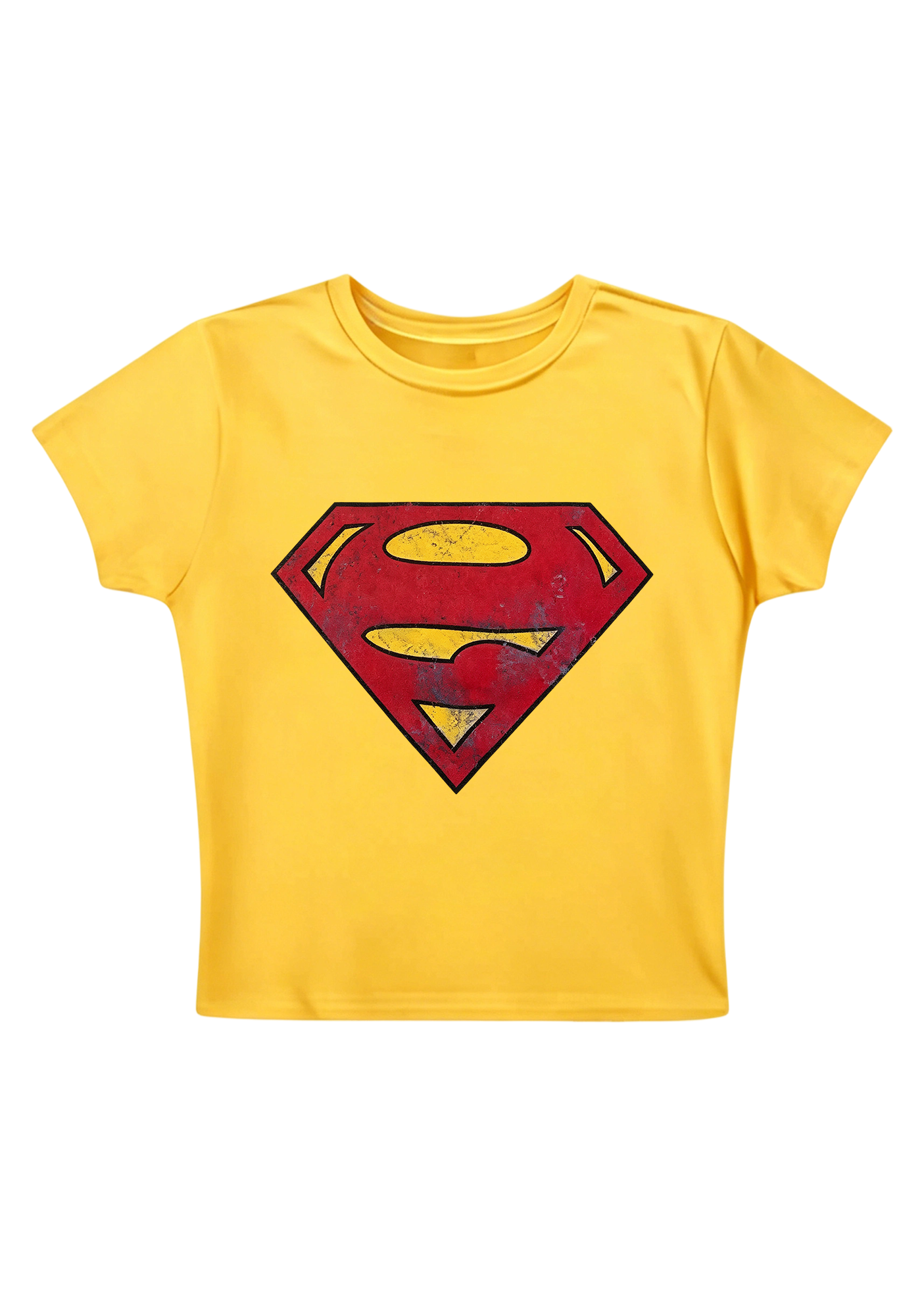 Distressed Vintage Superman Y2K Baby Tee