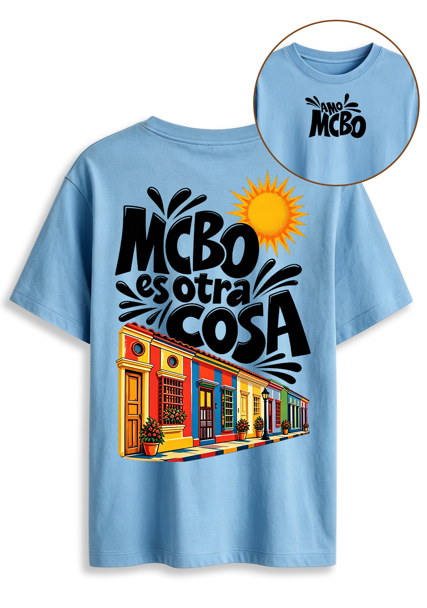 MCBO Es Otra Cosa Maracaibo Venezuela Colorful Colonial Houses Graphic T-Shirt