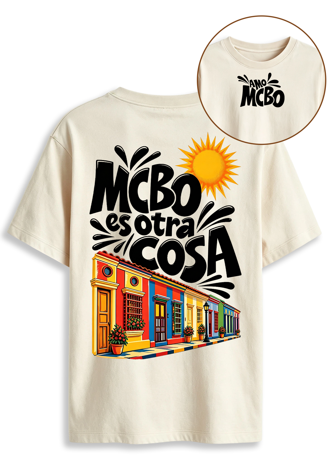 MCBO Es Otra Cosa Maracaibo Venezuela Colorful Colonial Houses Graphic T-Shirt