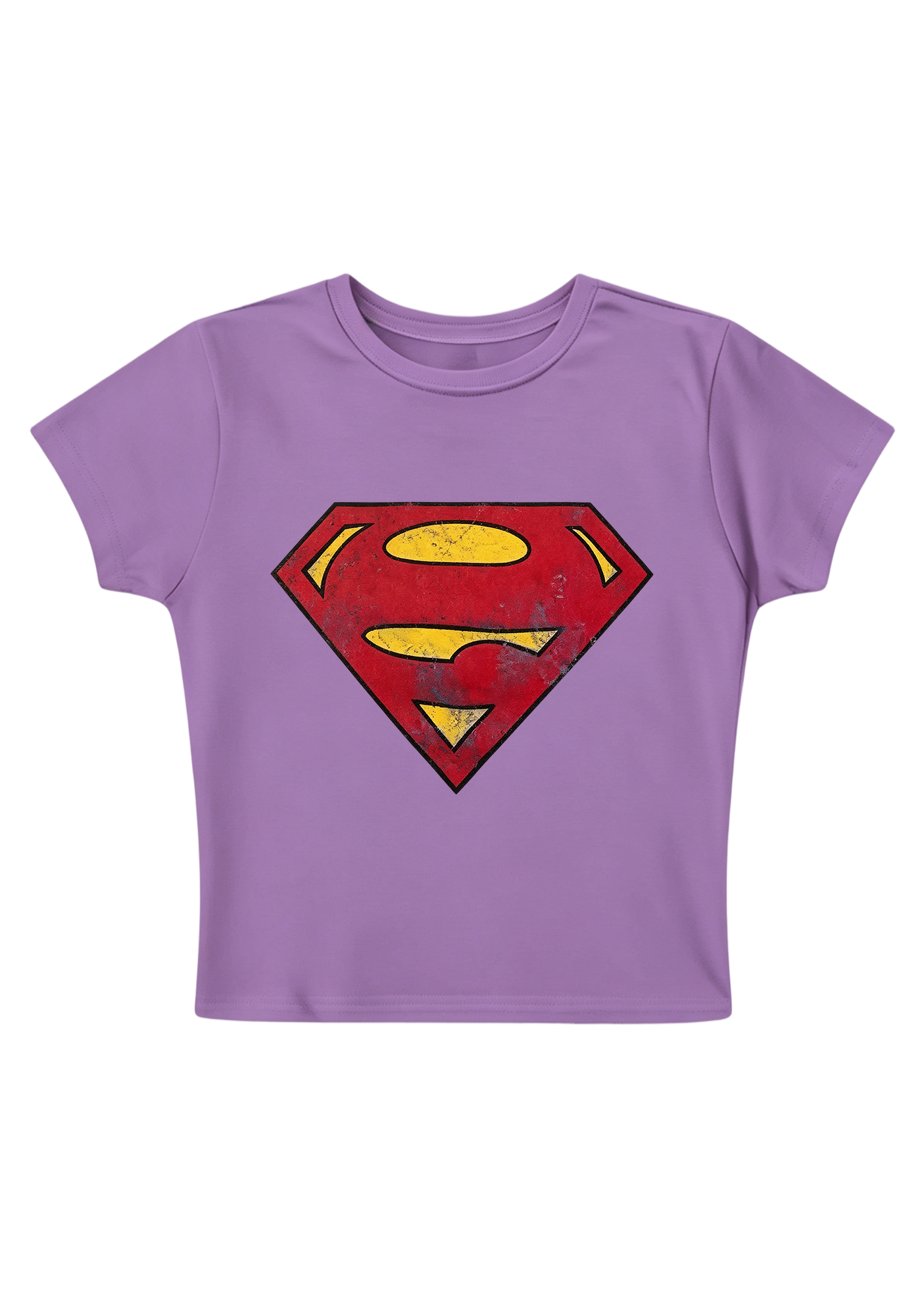 Distressed Vintage Superman Y2K Baby Tee