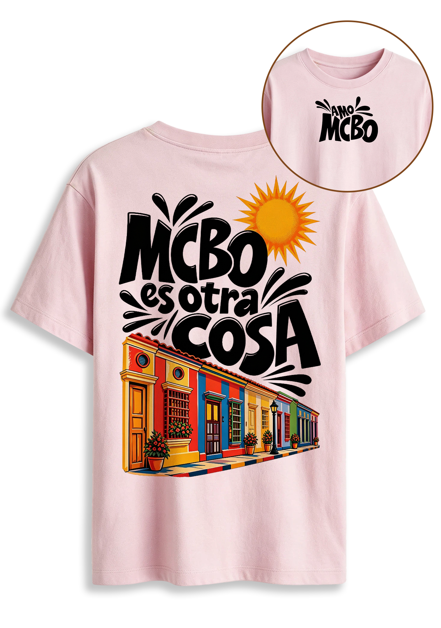 MCBO Es Otra Cosa Maracaibo Venezuela Colorful Colonial Houses Graphic T-Shirt