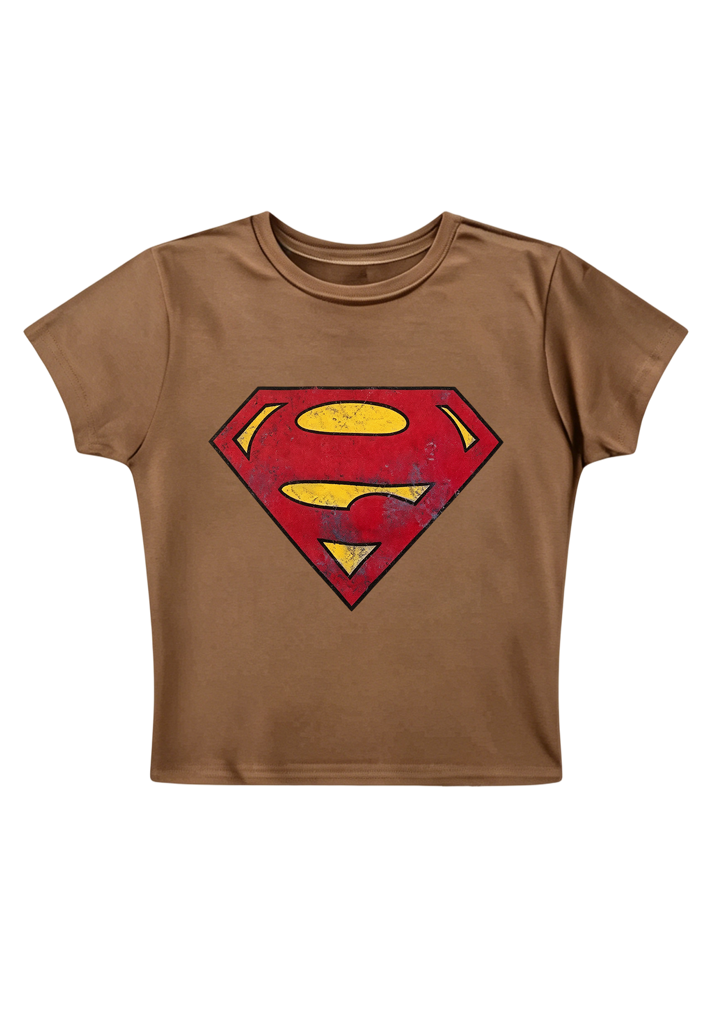 Distressed Vintage Superman Y2K Baby Tee